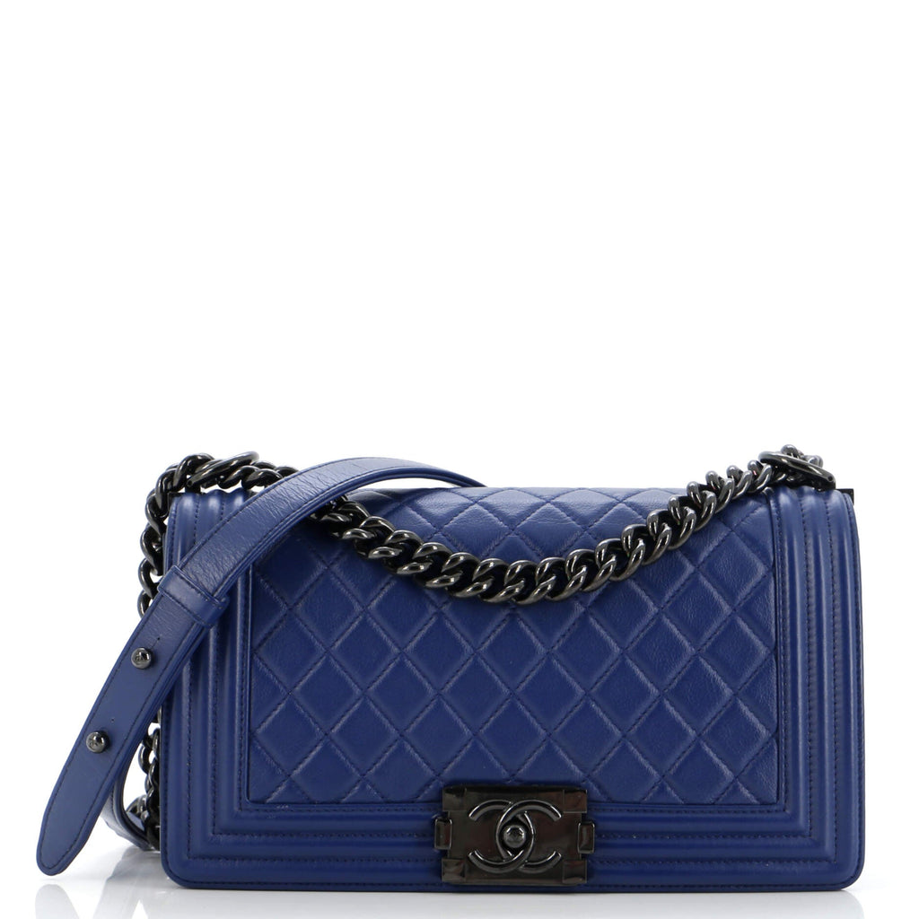 Chanel Boy Flap Bag Quilted Lambskin Old Medium