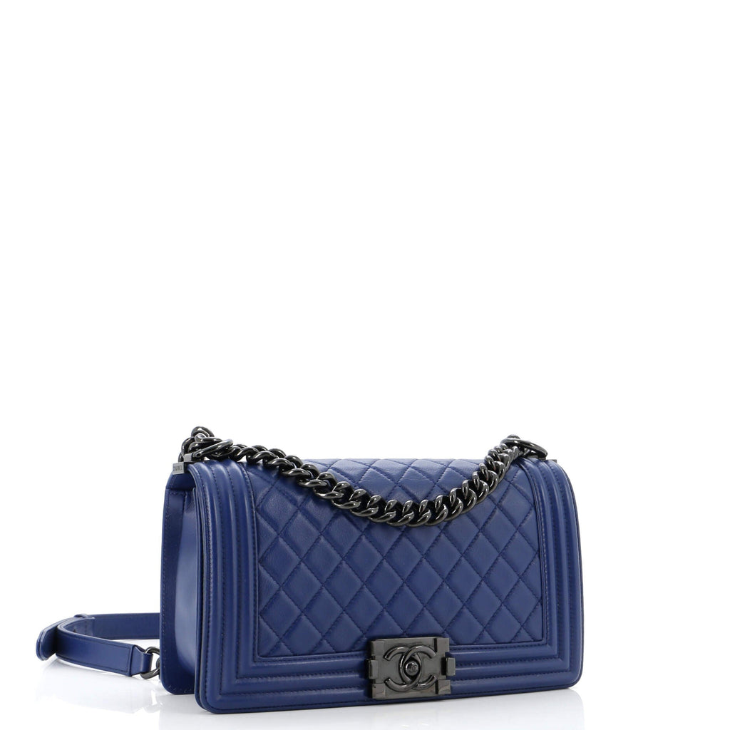 Chanel Boy Flap Bag Quilted Lambskin Old Medium