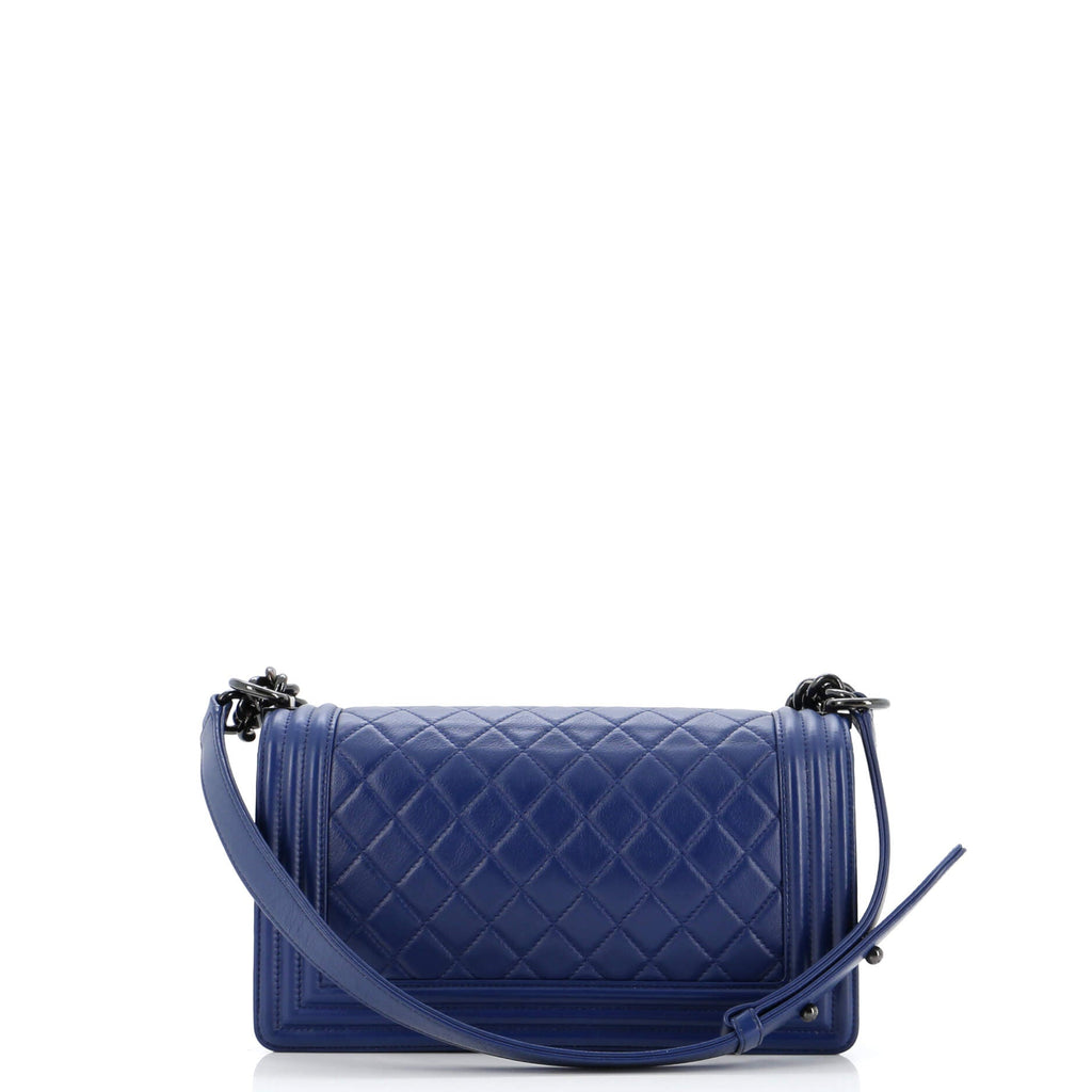 Chanel Boy Flap Bag Quilted Lambskin Old Medium