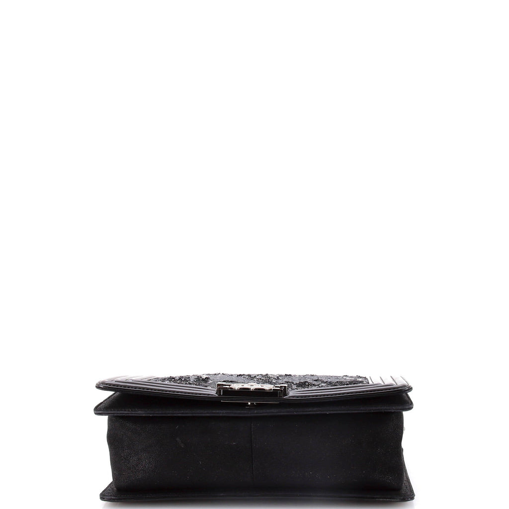 Chanel Boy Flap Bag Sequin with  Old Medium