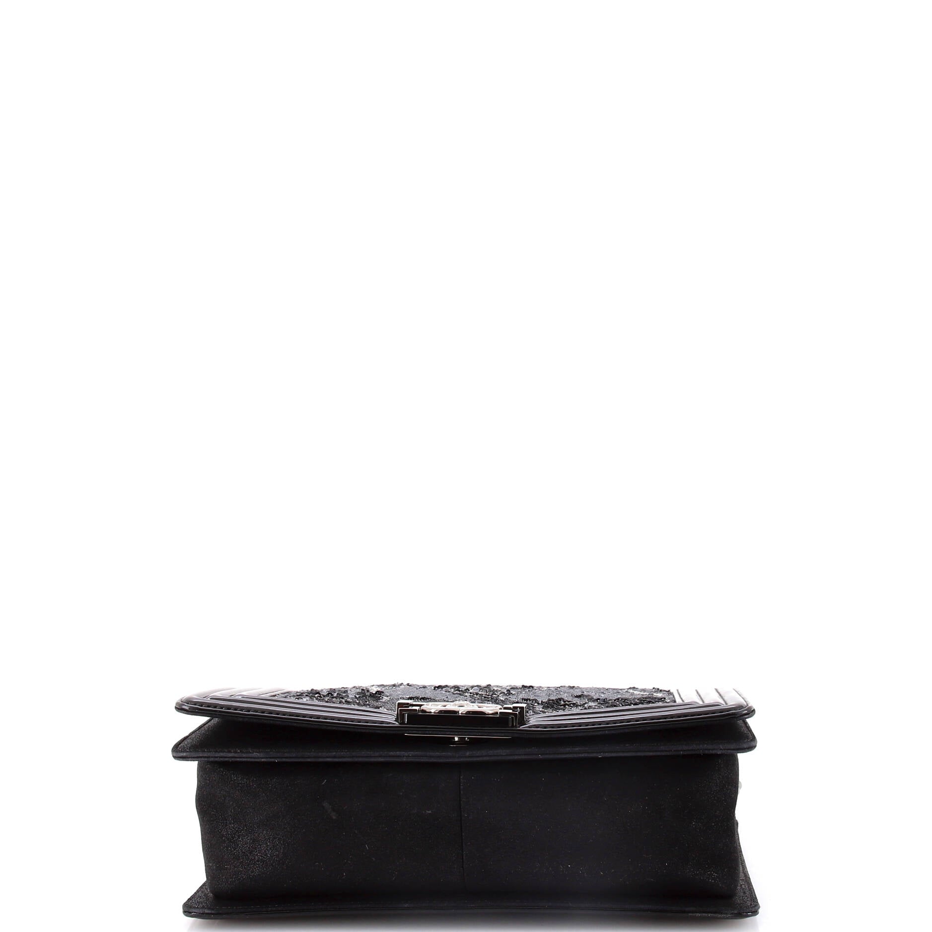 Chanel Boy Flap Bag Sequin with  Old Medium