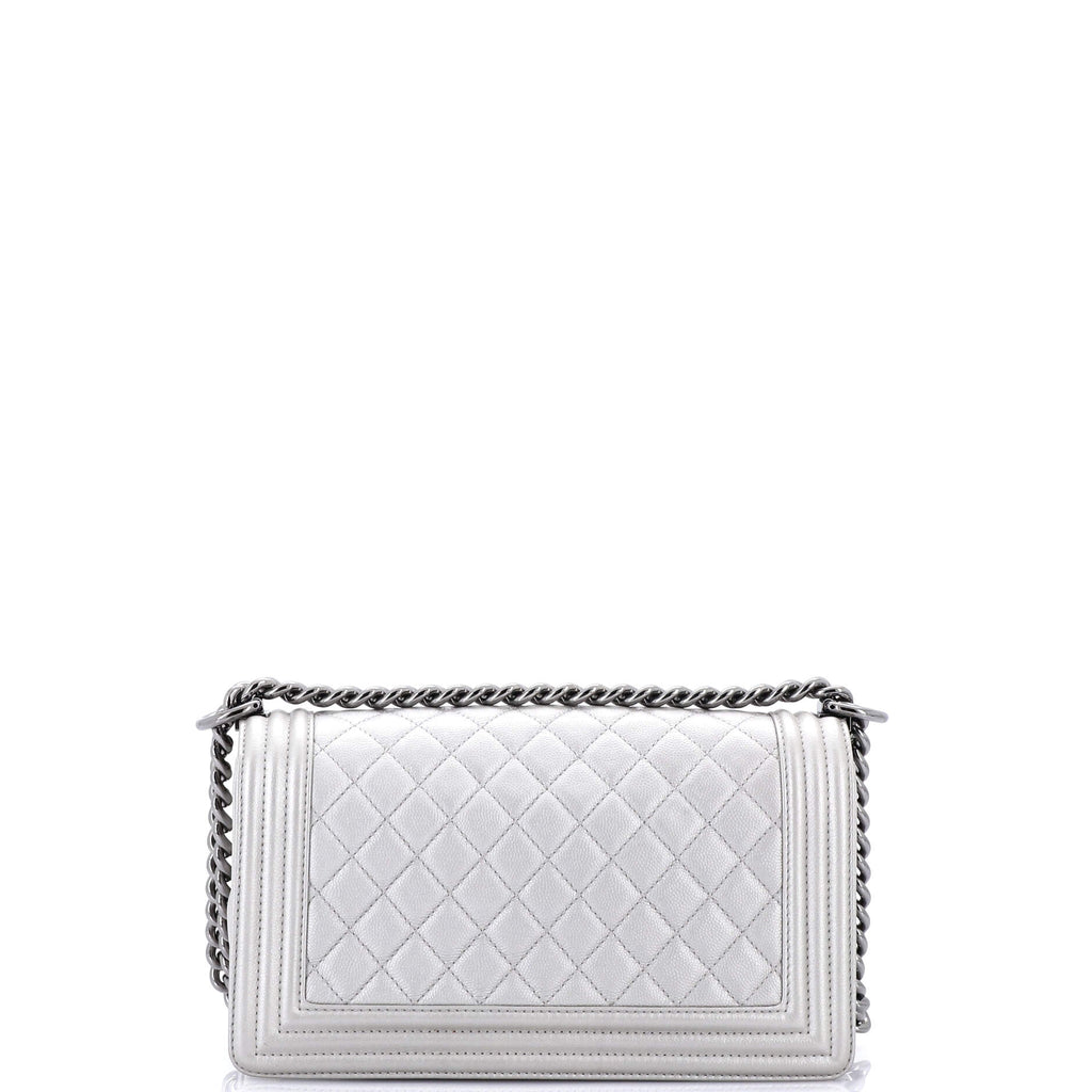Chanel Boy Flap Bag Quilted Caviar Old Medium