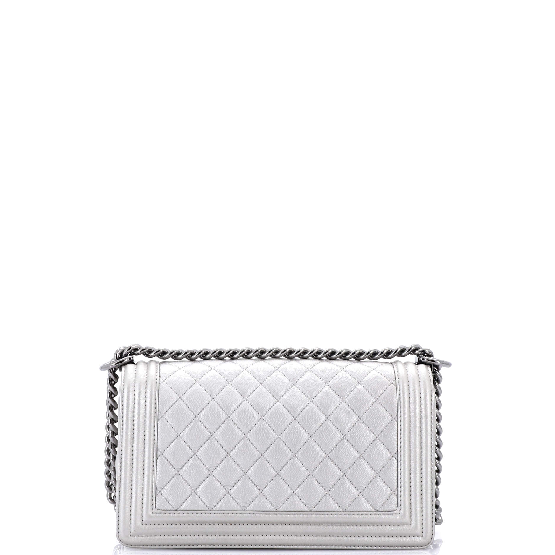 Chanel Boy Flap Bag Quilted Caviar Old Medium