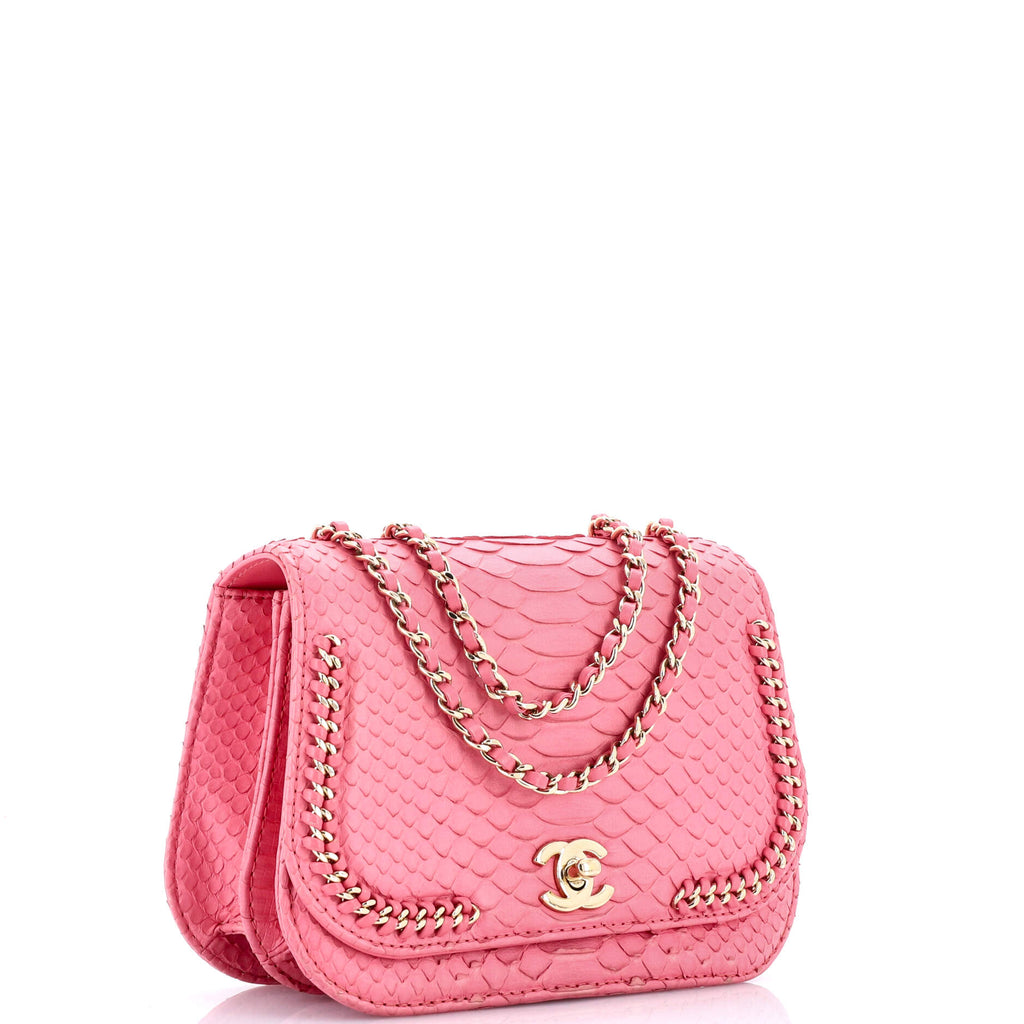 Chanel Braided Chic Flap Bag Python Small