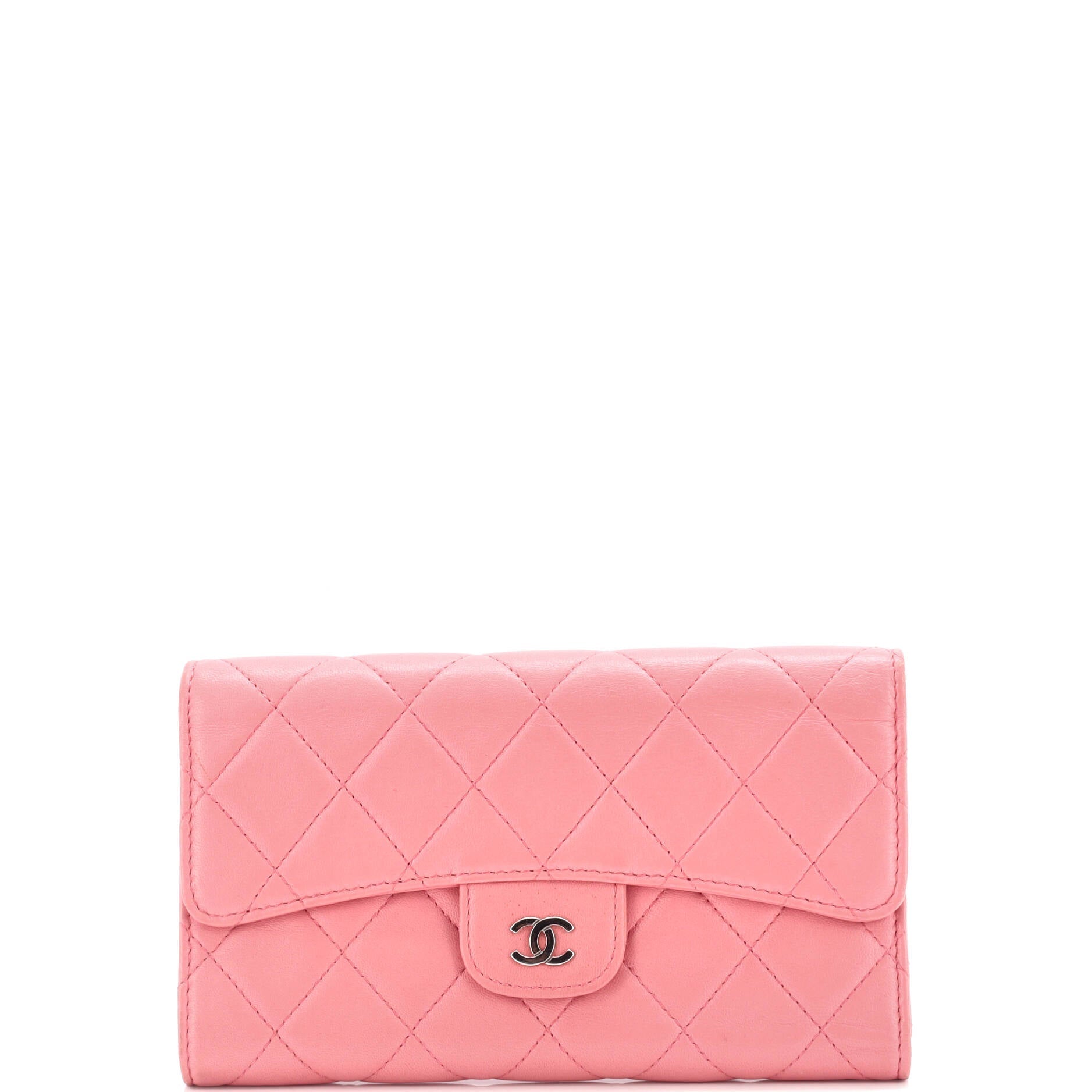 Chanel L-Flap Wallet Quilted Lambskin Long