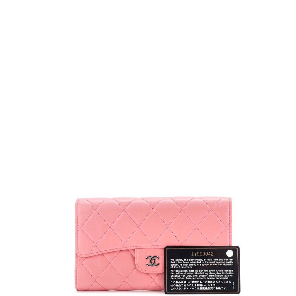 Chanel L-Flap Wallet Quilted Lambskin Long