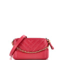 Chanel Gabrielle Double Zip Clutch with Chain Chevron Aged Calfskin