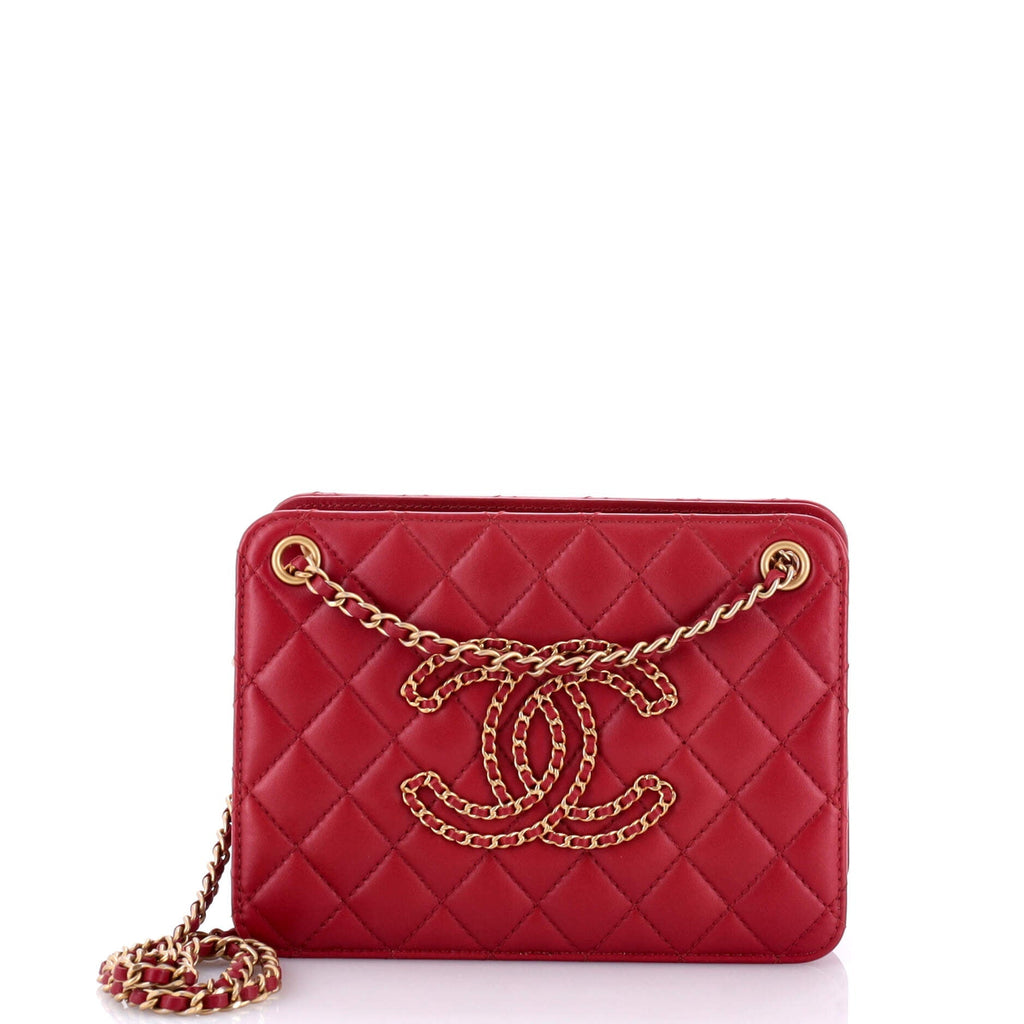 Chanel Once Upon a Time Chain CC Accordion Tote Quilted Calfskin Small