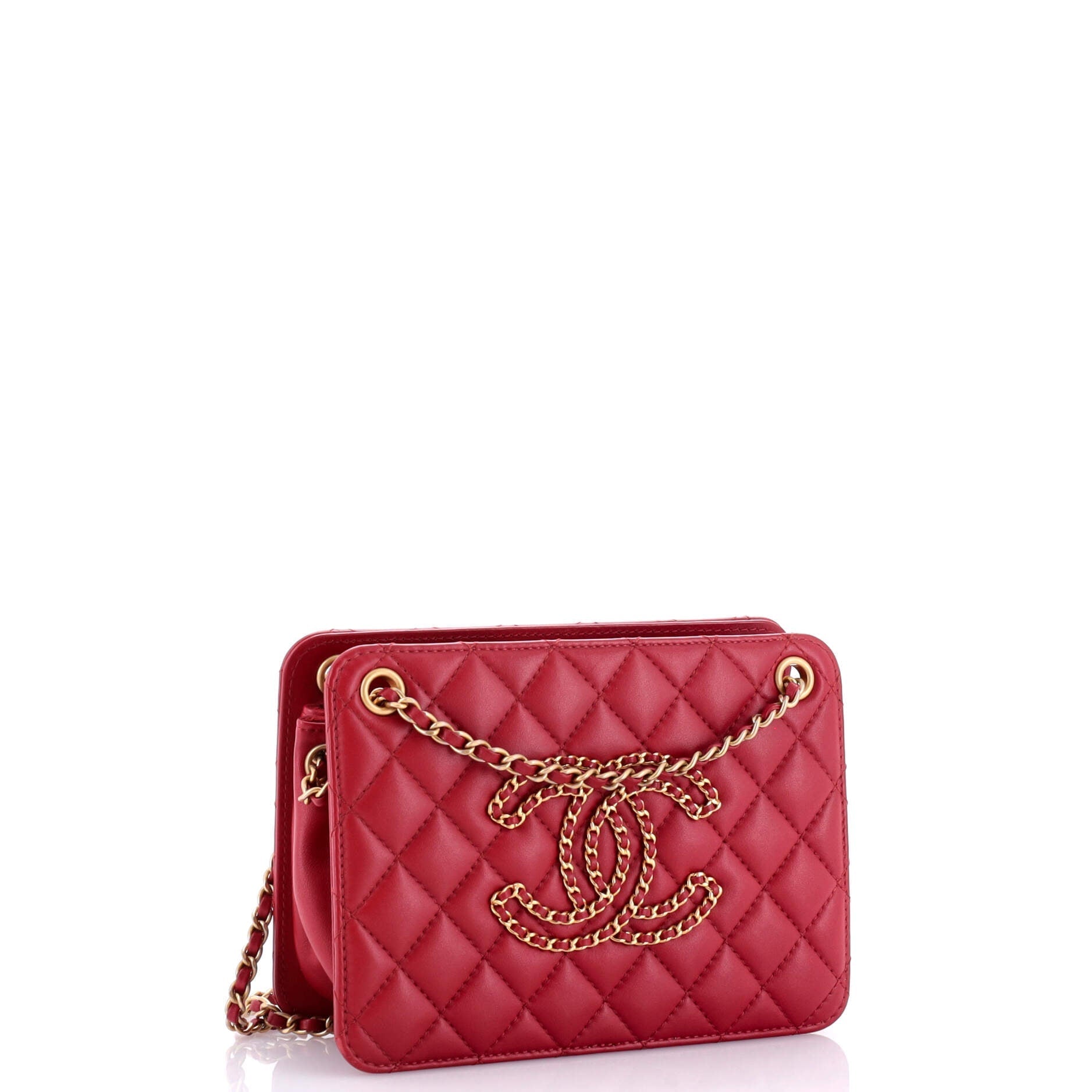 Chanel Once Upon a Time Chain CC Accordion Tote Quilted Calfskin Small