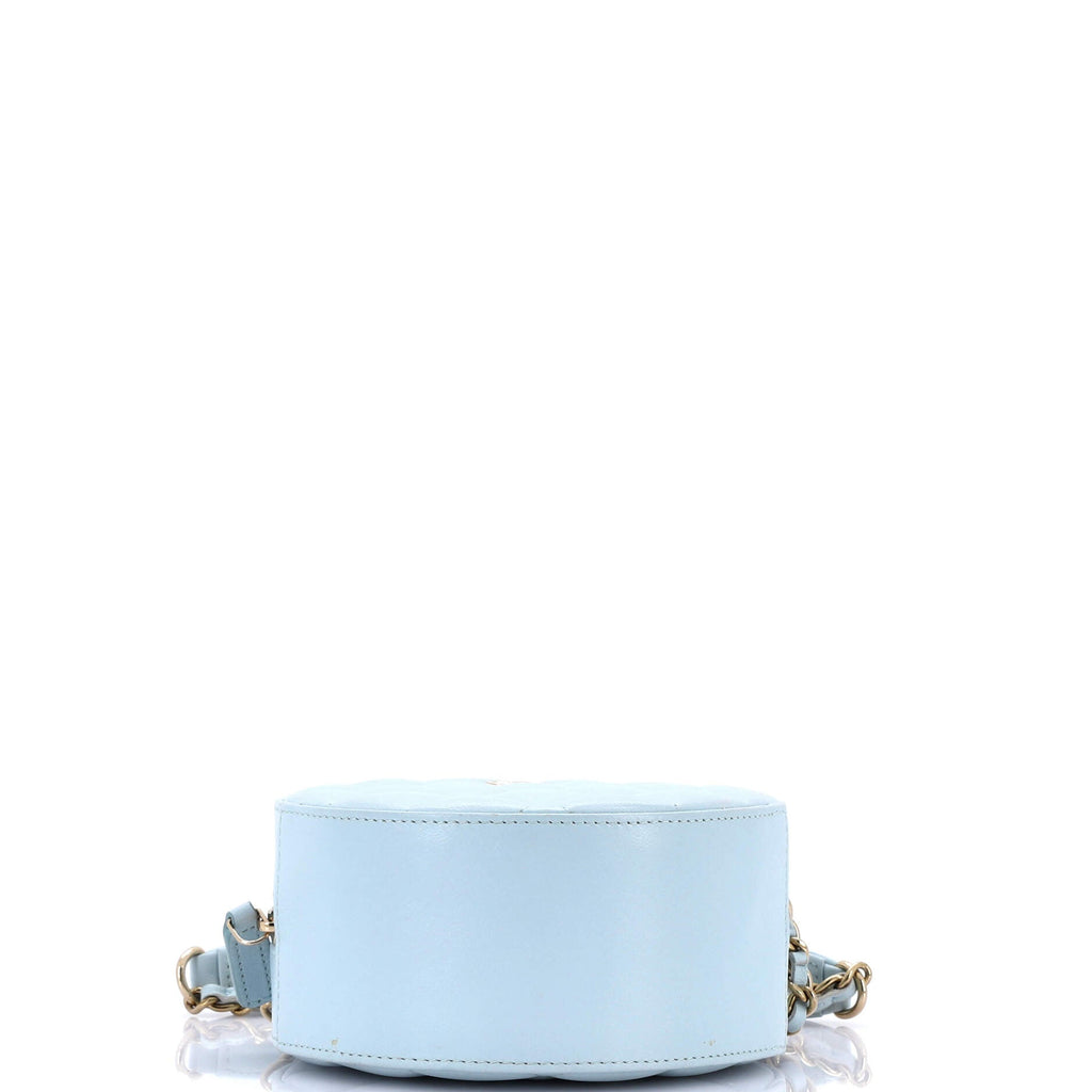 Chanel Bow Strap Round Clutch with Chain Quilted Lambskin