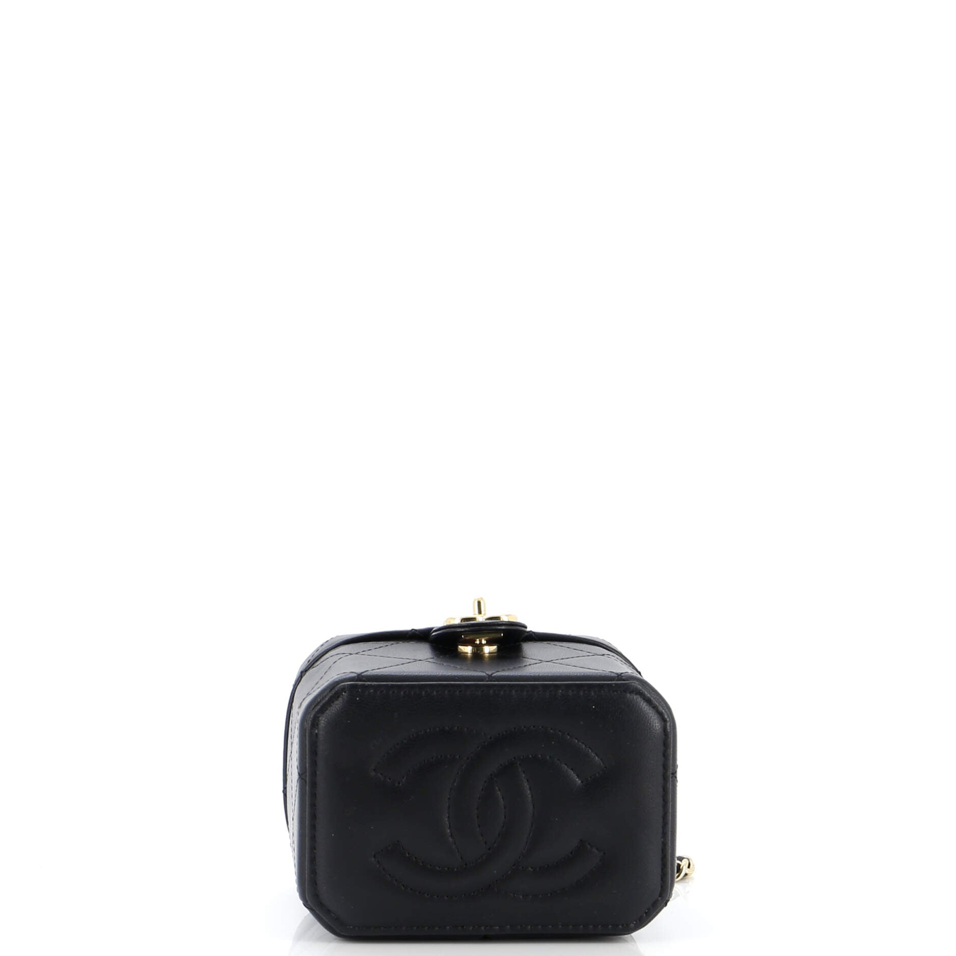 Chanel CC Turnlock Box Vanity Case with Chain Quilted Lambskin Mini