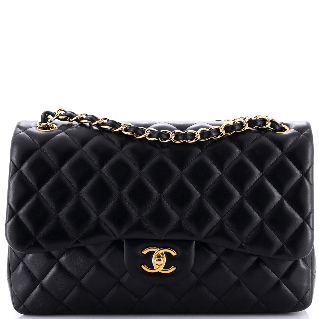Chanel Classic Double Flap Bag Quilted Lambskin Jumbo