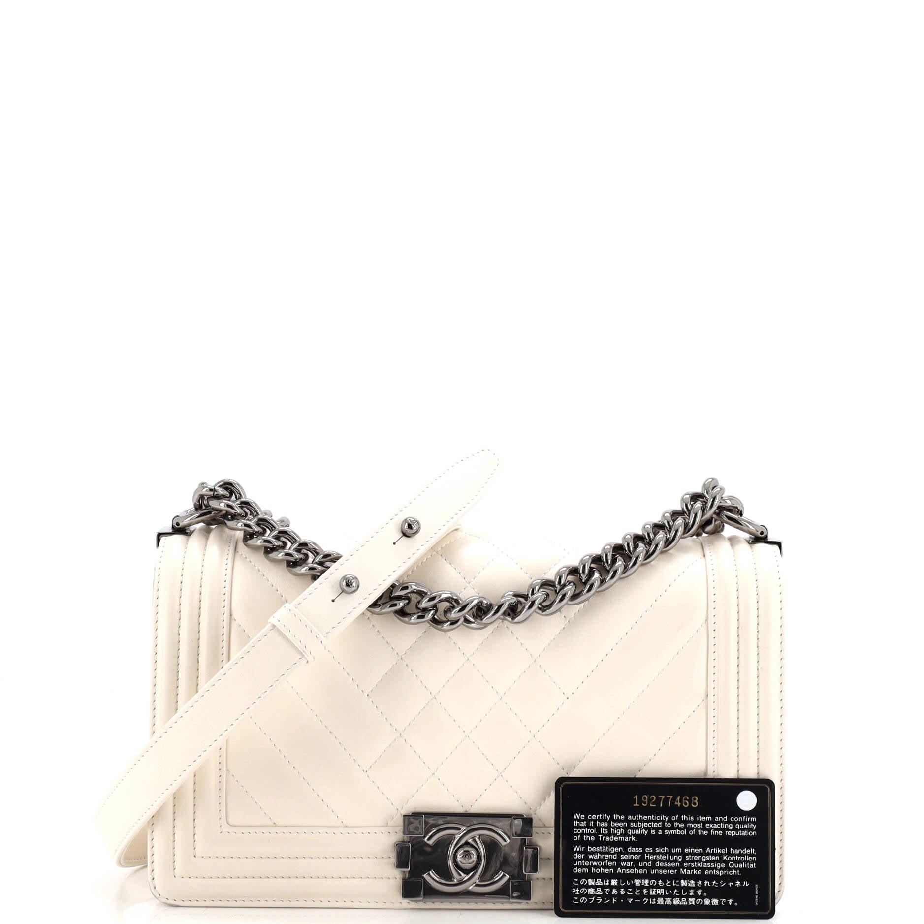 Chanel Boy Flap Bag Chevron Lambskin Old Medium