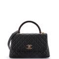 Chanel Coco Top Handle Bag Quilted Caviar Small