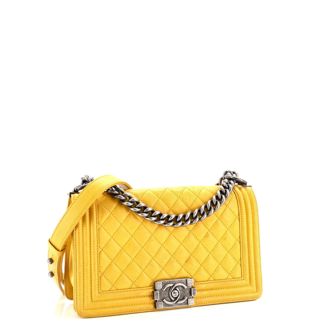 Chanel Boy Flap Bag Quilted Calfskin Old Medium