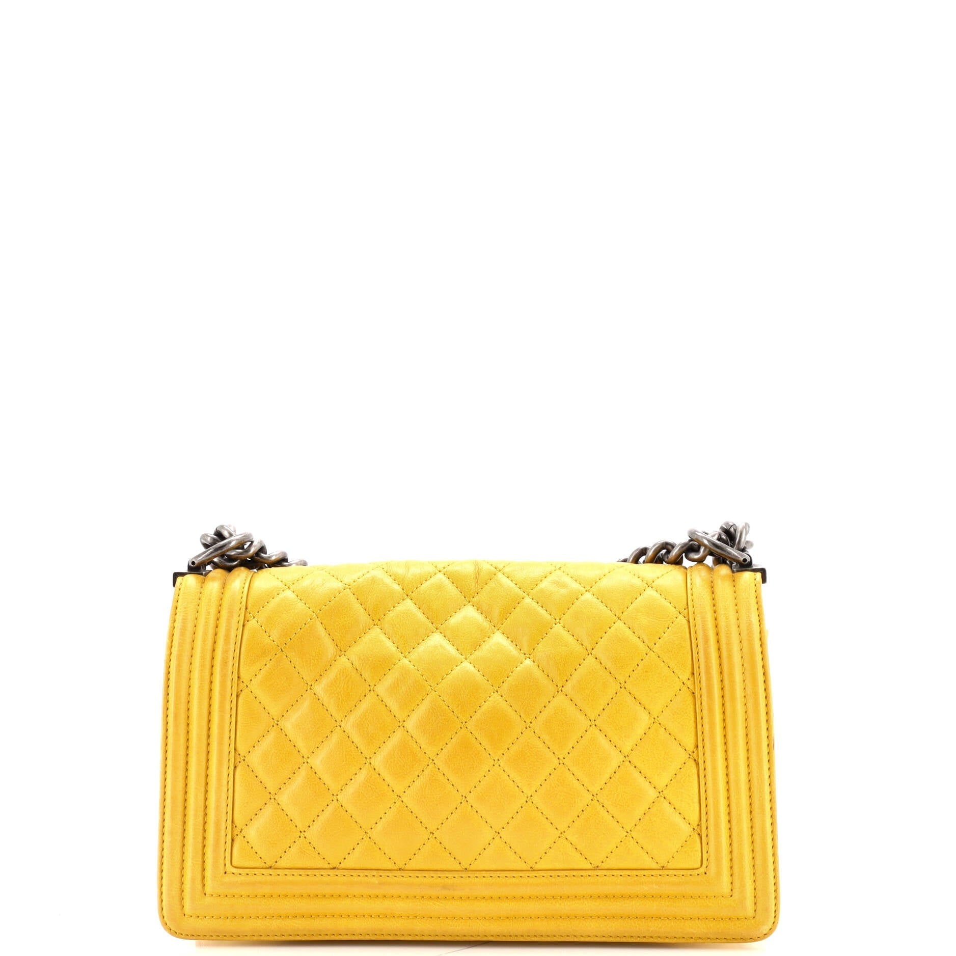 Chanel Boy Flap Bag Quilted Calfskin Old Medium