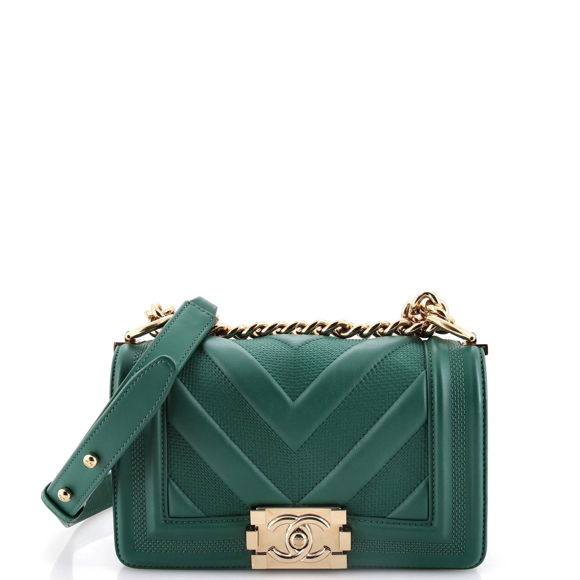 Chanel Boy Flap Bag Perforated Chevron Lambskin Small