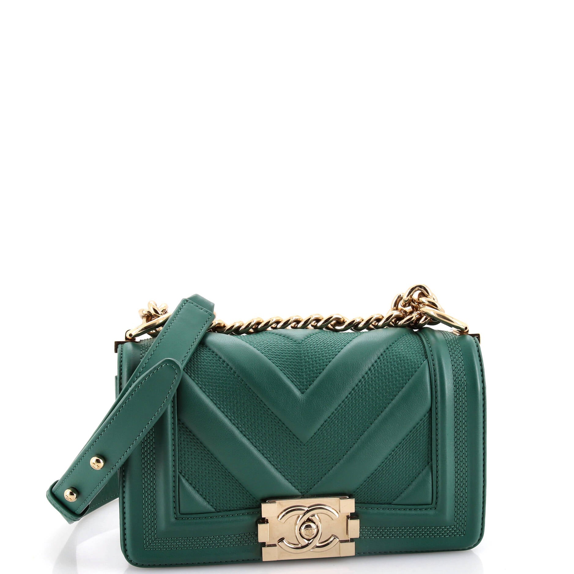 Chanel Boy Flap Bag Perforated Chevron Lambskin Small