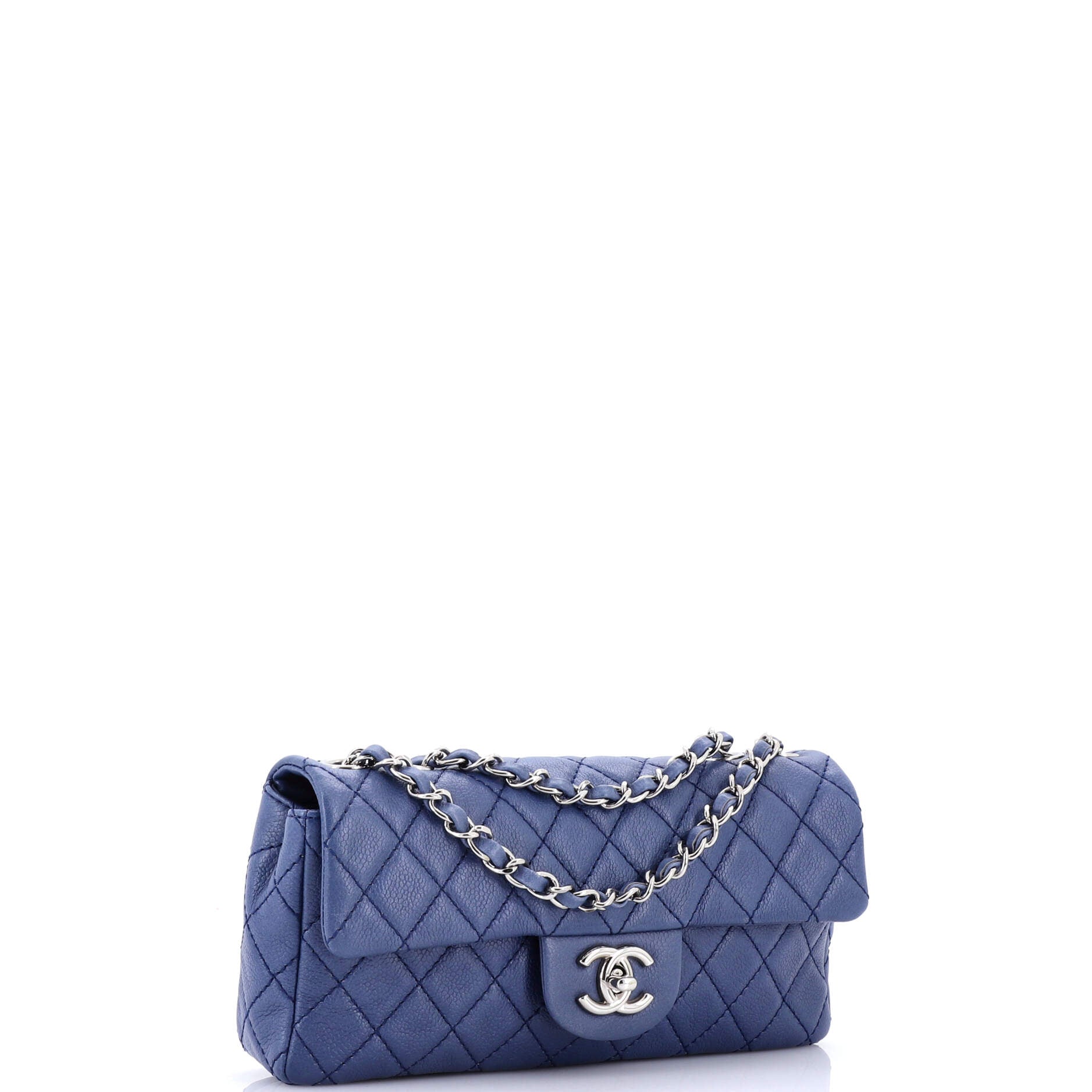 Chanel Classic Single Flap Bag Quilted Caviar East West