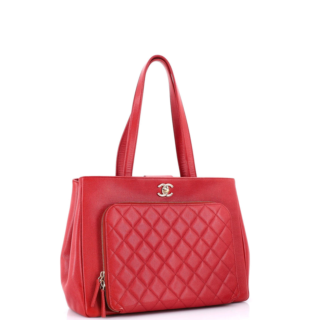 Chanel Business Affinity Tote Quilted Caviar Large