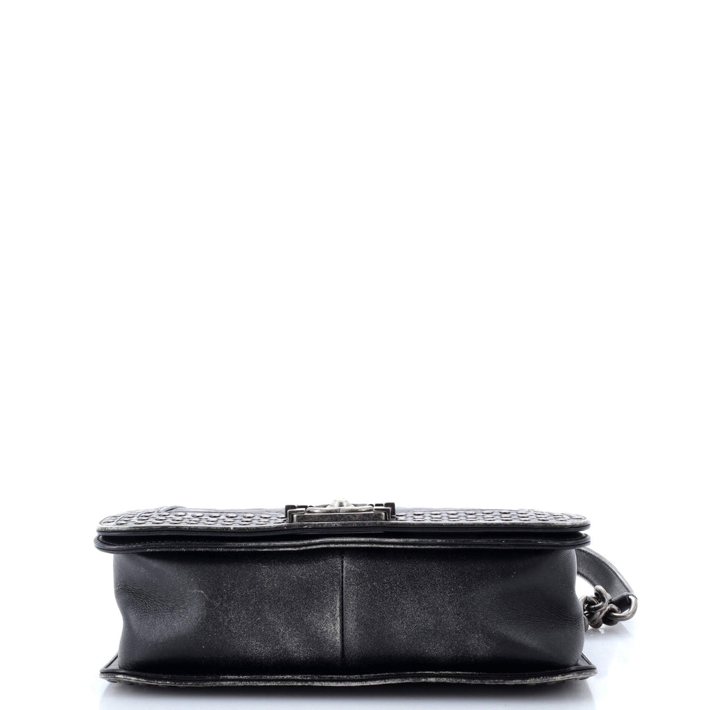 Chanel Paris-Dallas Boy Flap Bag Studded Quilted Distressed Calfskin Old Medium