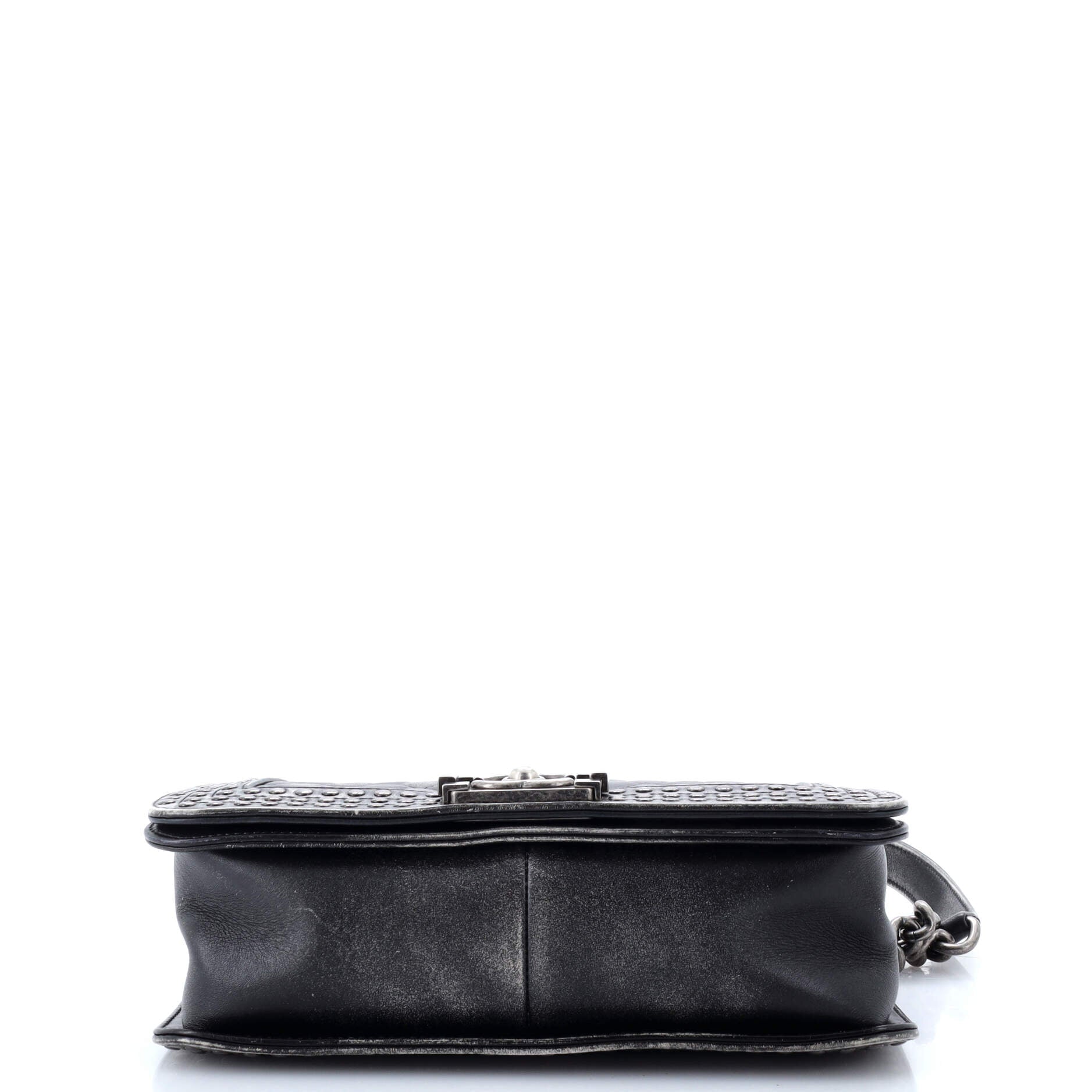 Chanel Paris-Dallas Boy Flap Bag Studded Quilted Distressed Calfskin Old Medium