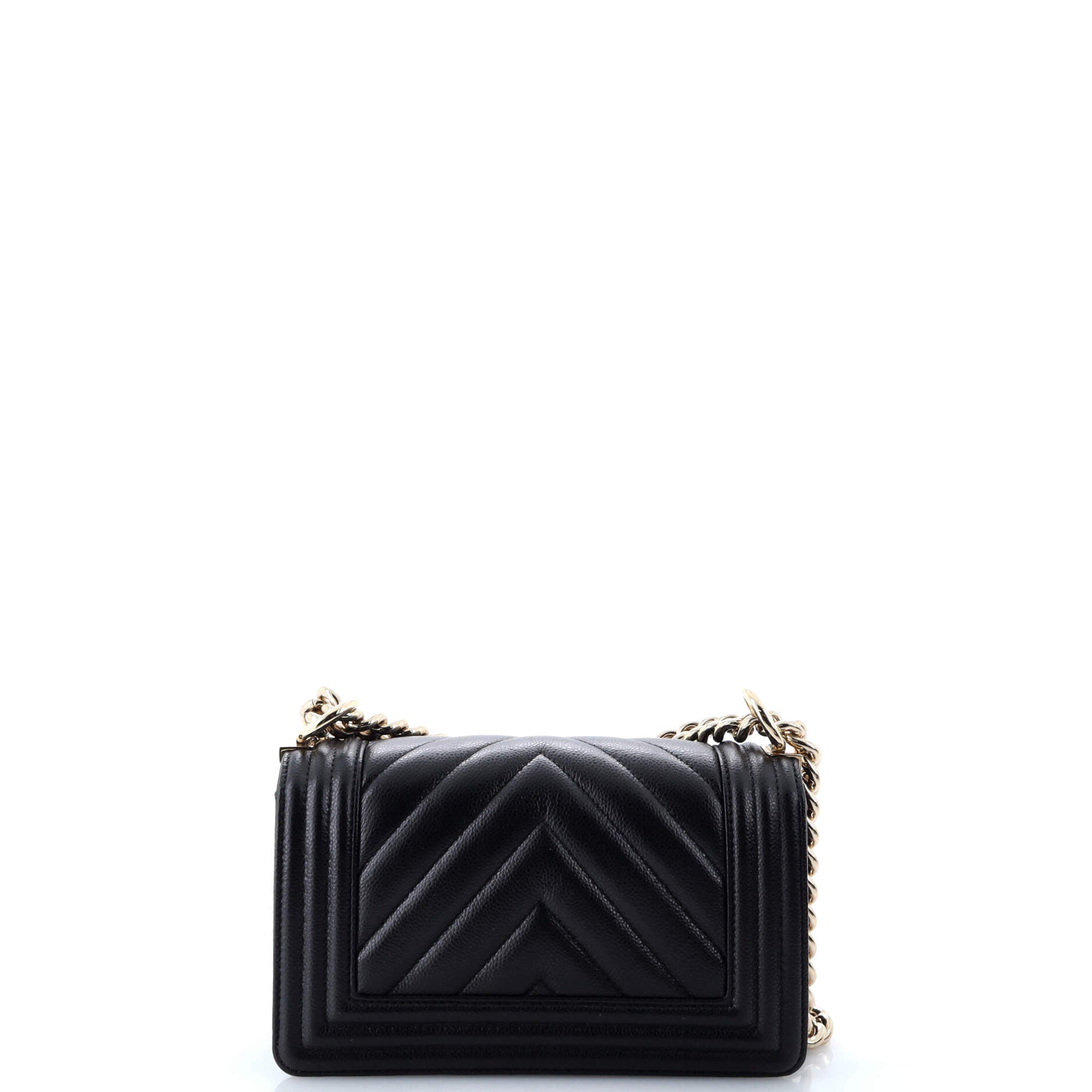 Chanel Boy Flap Bag Chevron Caviar Small