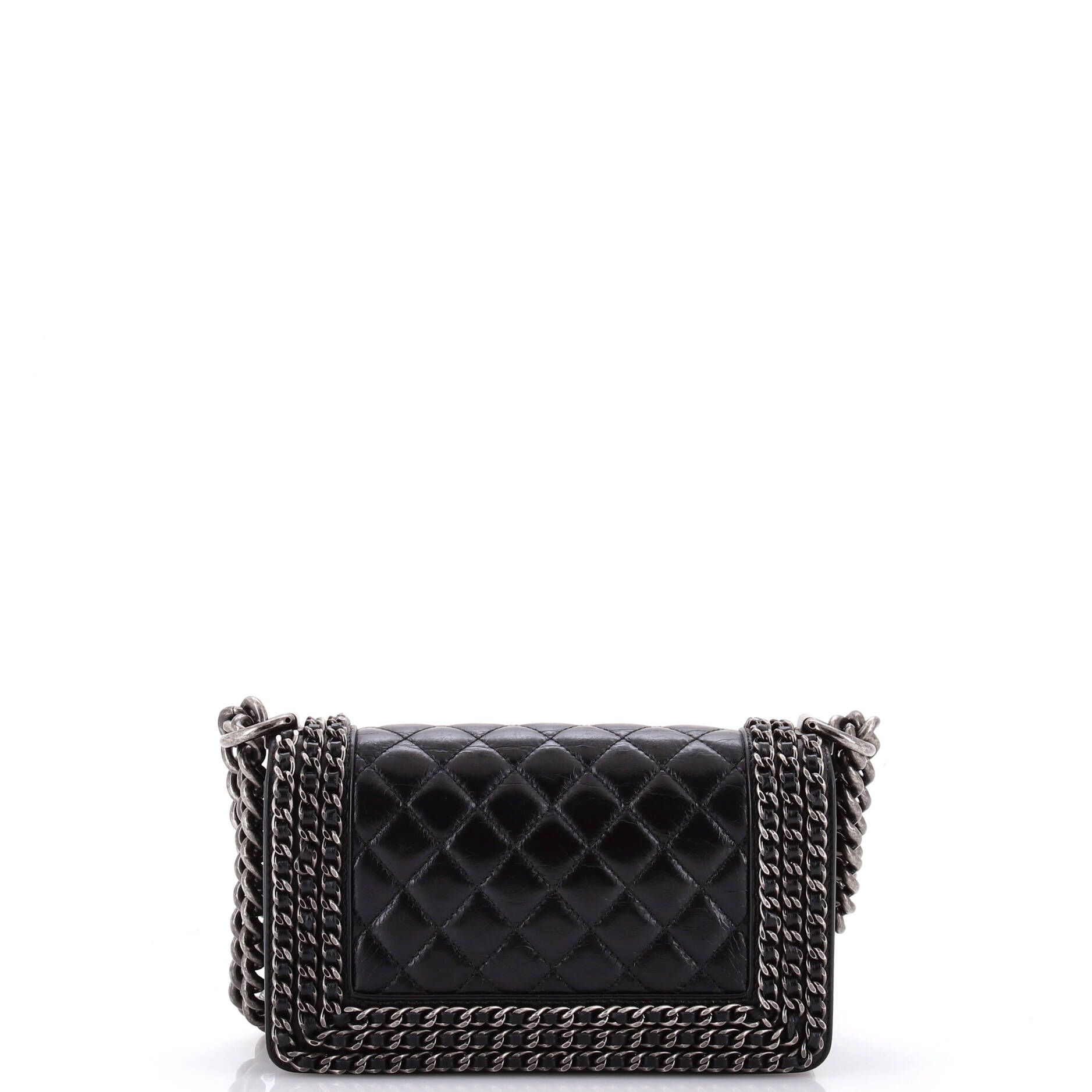 Chanel Chained Boy Flap Bag Quilted Glazed Calfskin Small