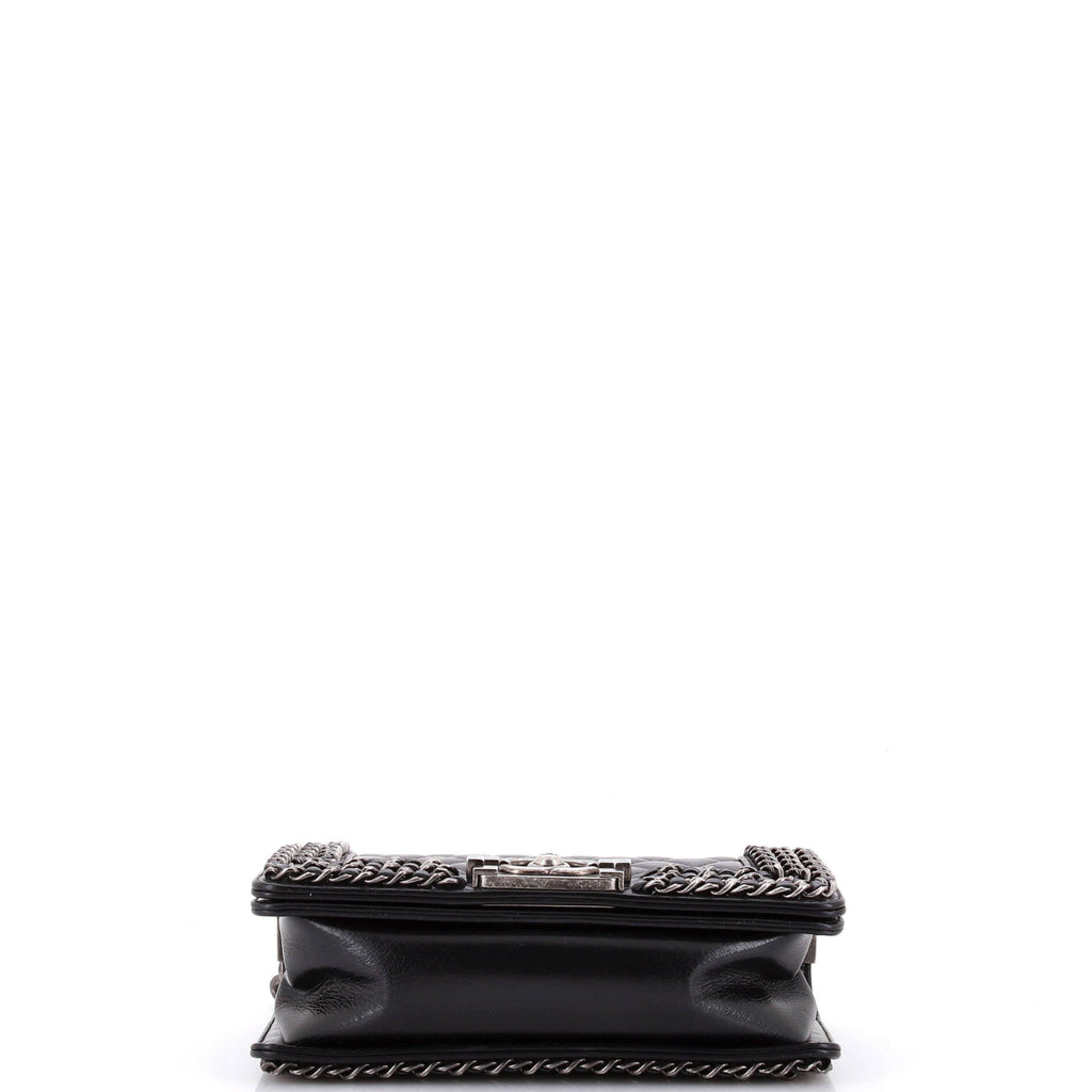 Chanel Chained Boy Flap Bag Quilted Glazed Calfskin Small