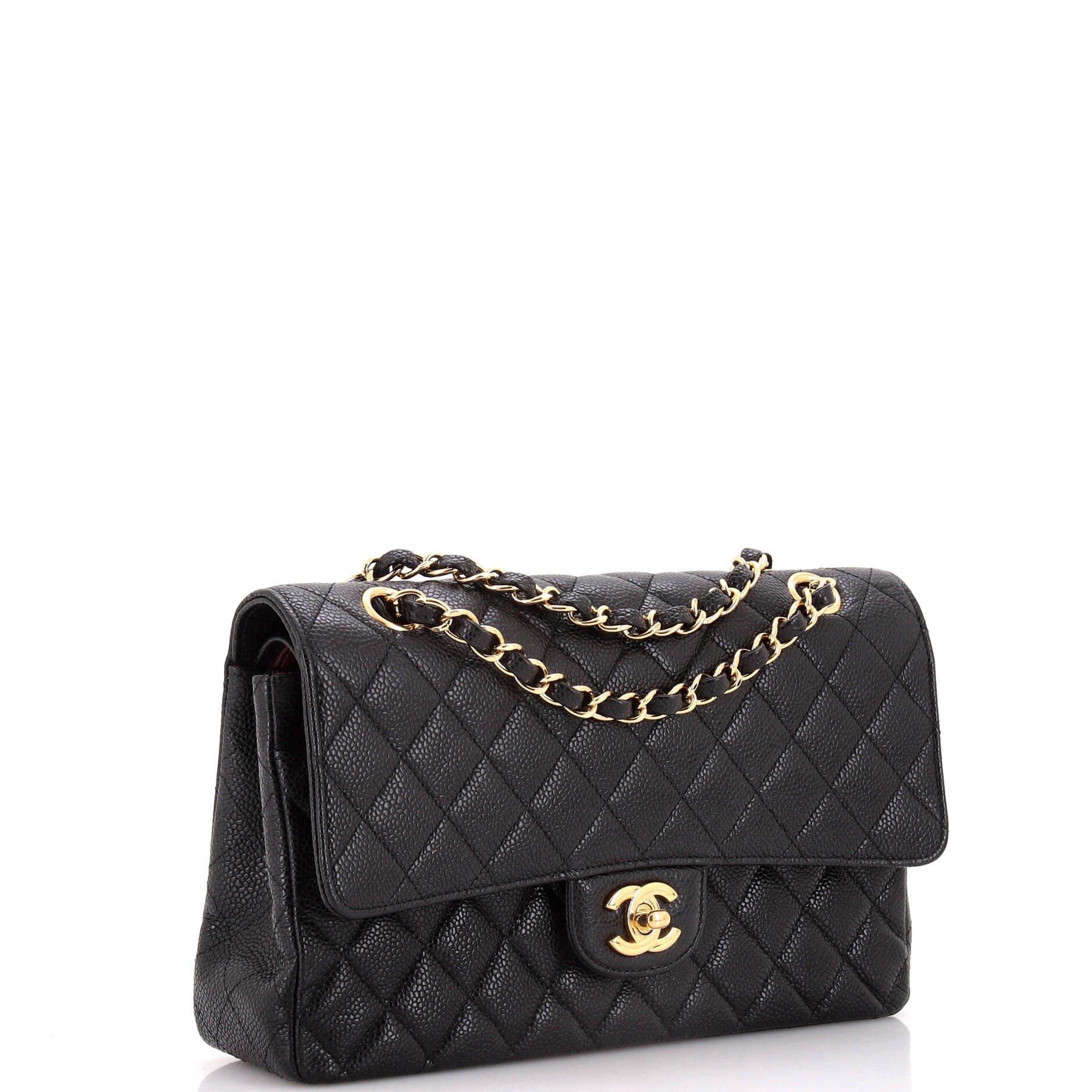 Chanel Classic Double Flap Bag Quilted Caviar Medium