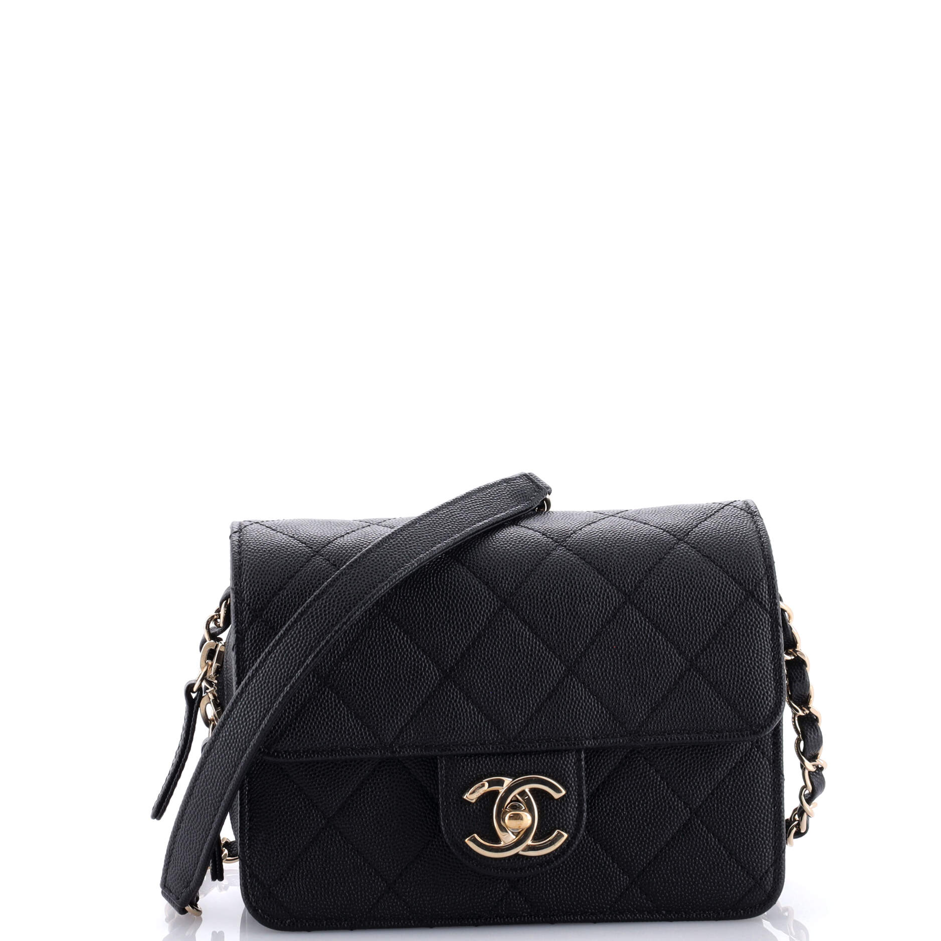 Chanel Like a Wallet Flap Bag Quilted Caviar Mini