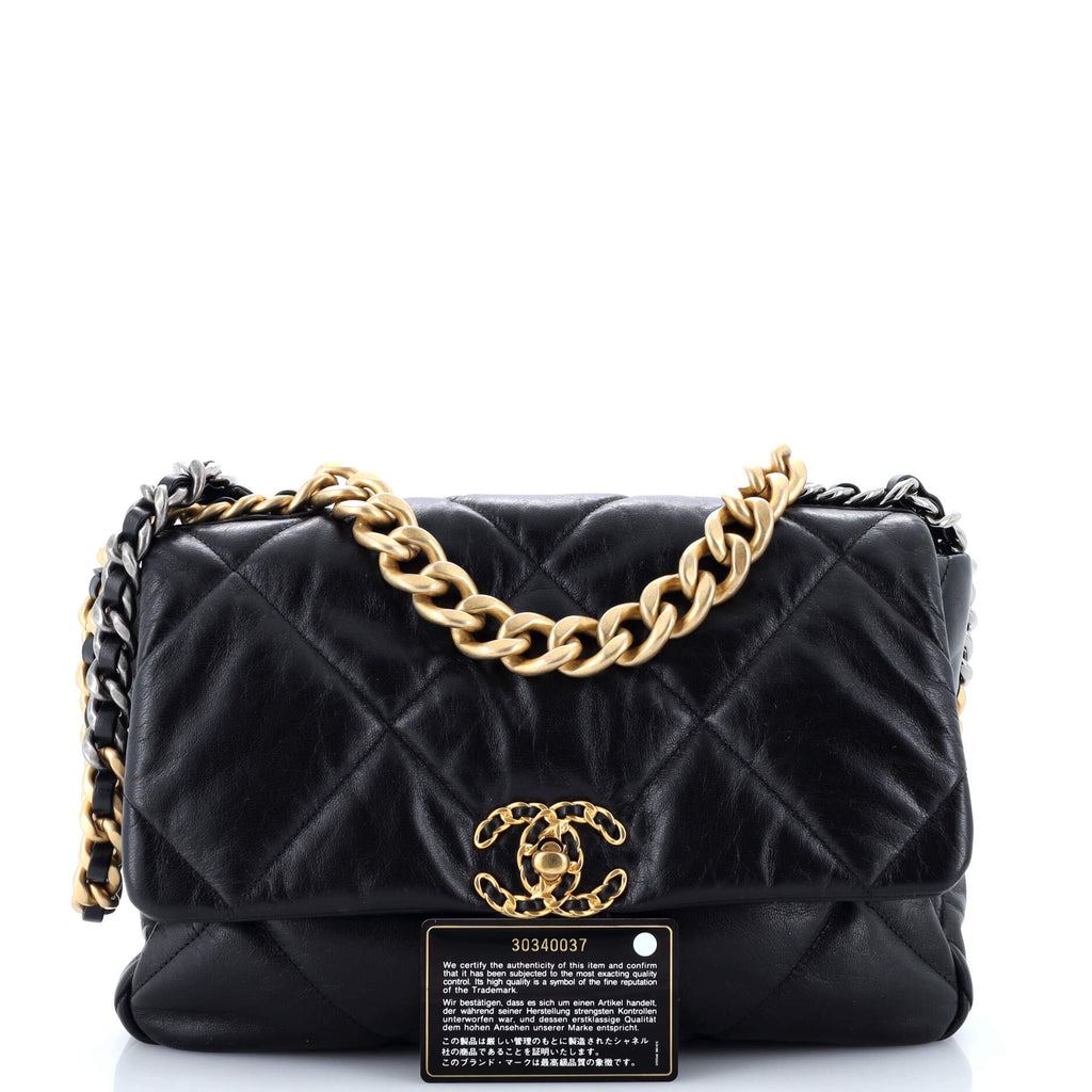 Chanel 19 Flap Bag Quilted Leather Large