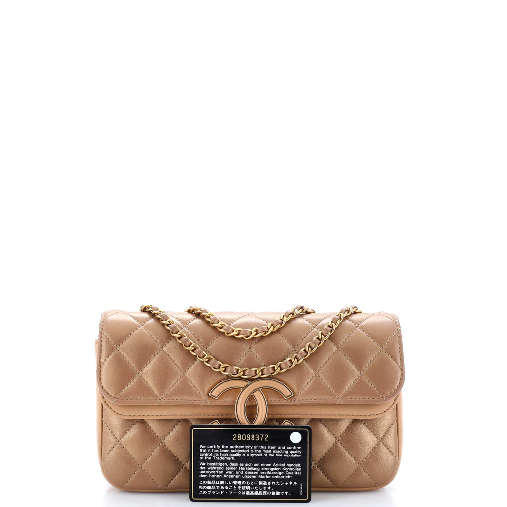 Chanel CC Chic Double Flap Bag Quilted Lambskin Small
