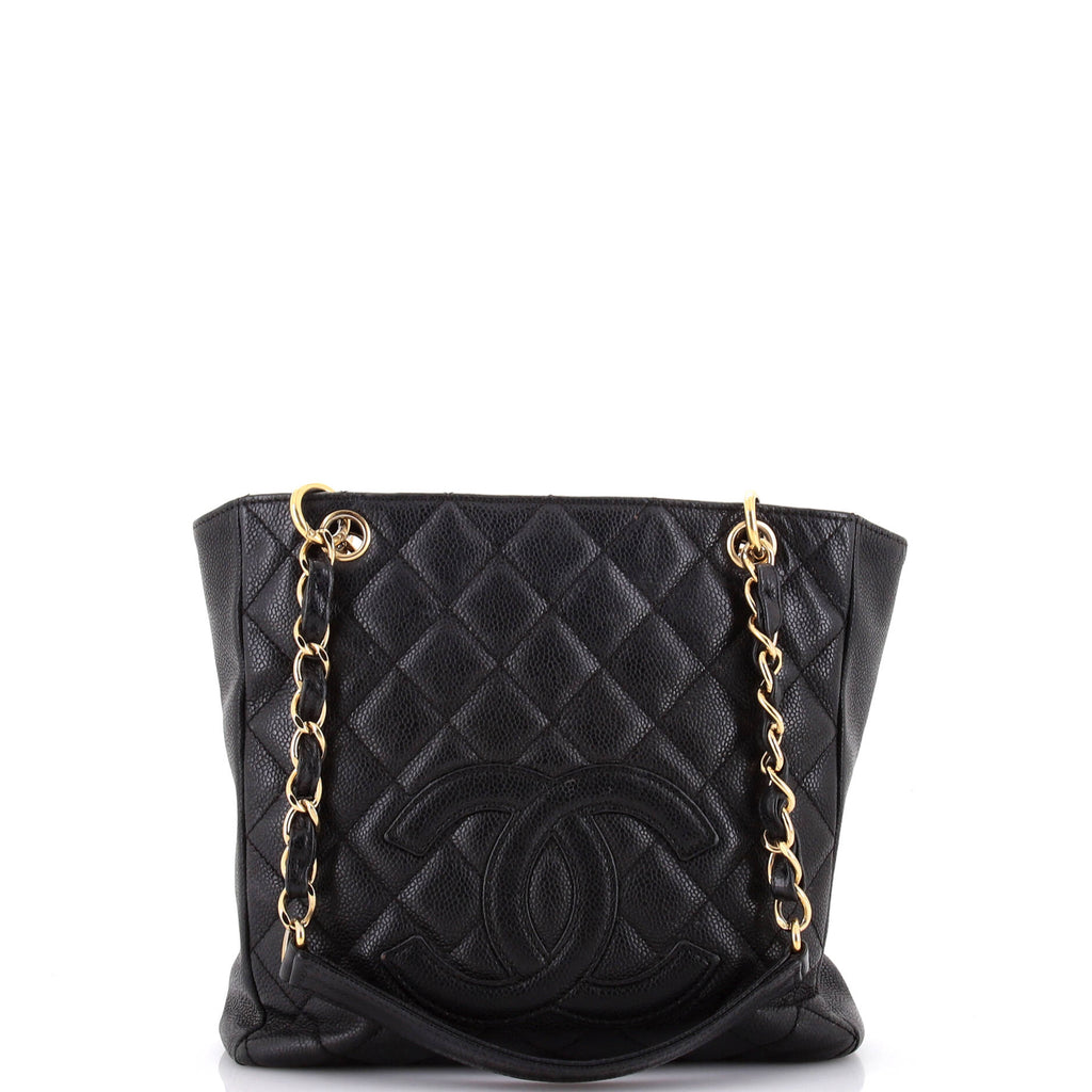 Chanel Petite Shopping Tote Quilted Caviar Large