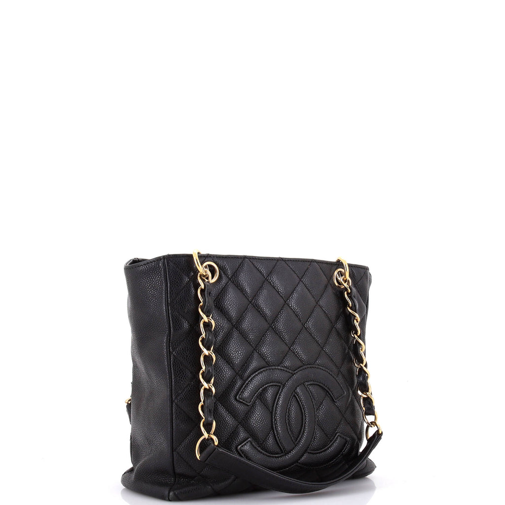 Chanel Petite Shopping Tote Quilted Caviar Large
