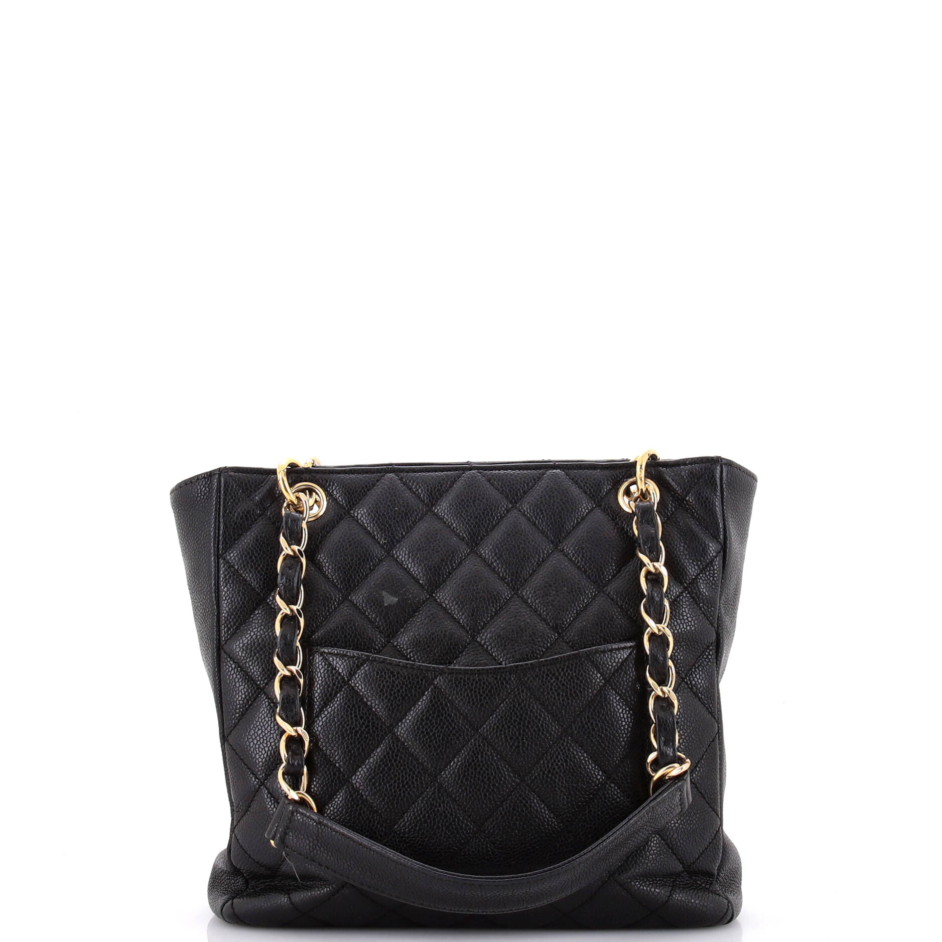 Chanel Petite Shopping Tote Quilted Caviar Large