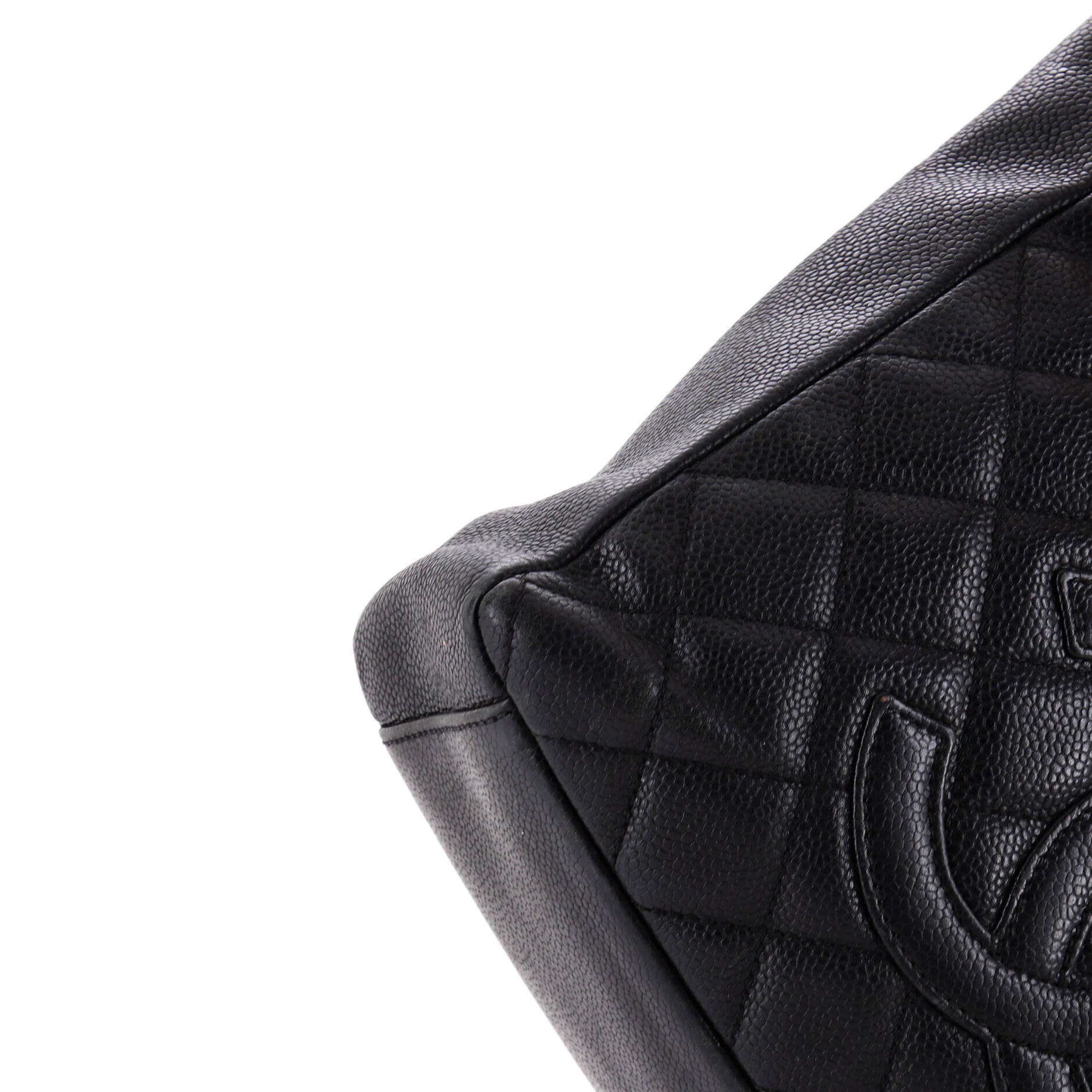 Chanel Petite Shopping Tote Quilted Caviar Large