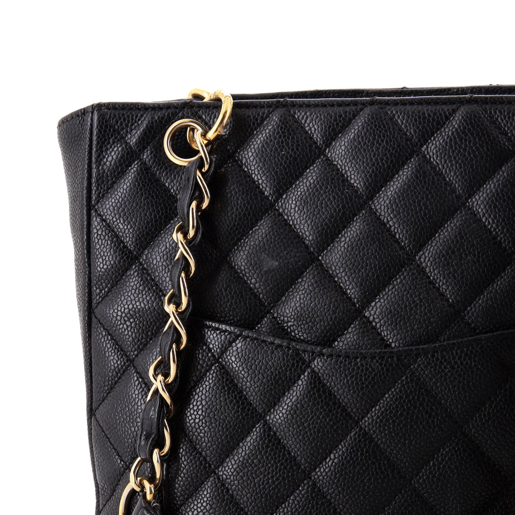 Chanel Petite Shopping Tote Quilted Caviar Large