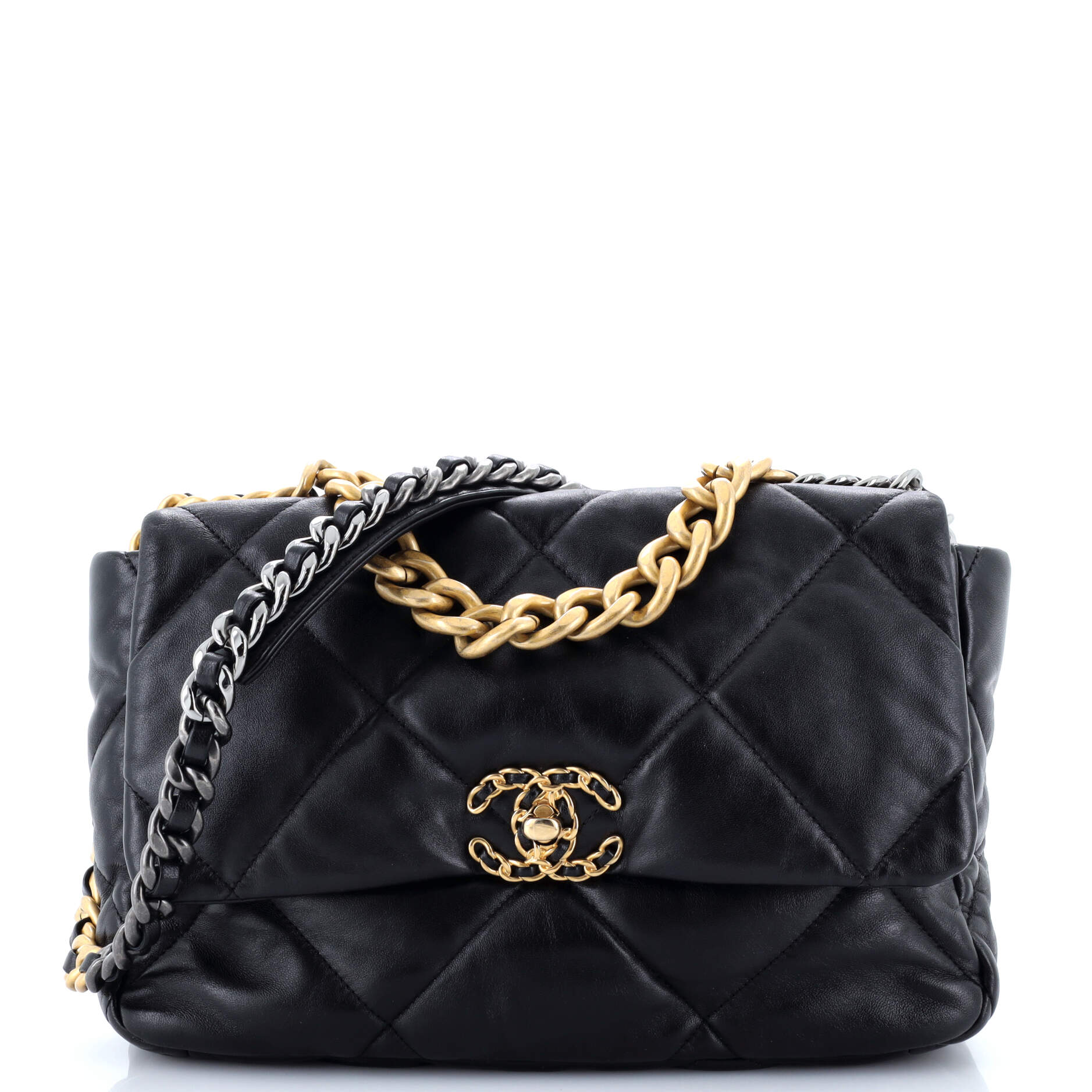 Chanel 19 Flap Bag Quilted Leather Large