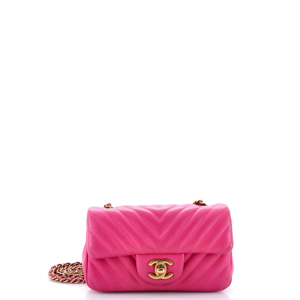 Chanel Classic Single Flap Bag Chevron Lambskin Extra Mini