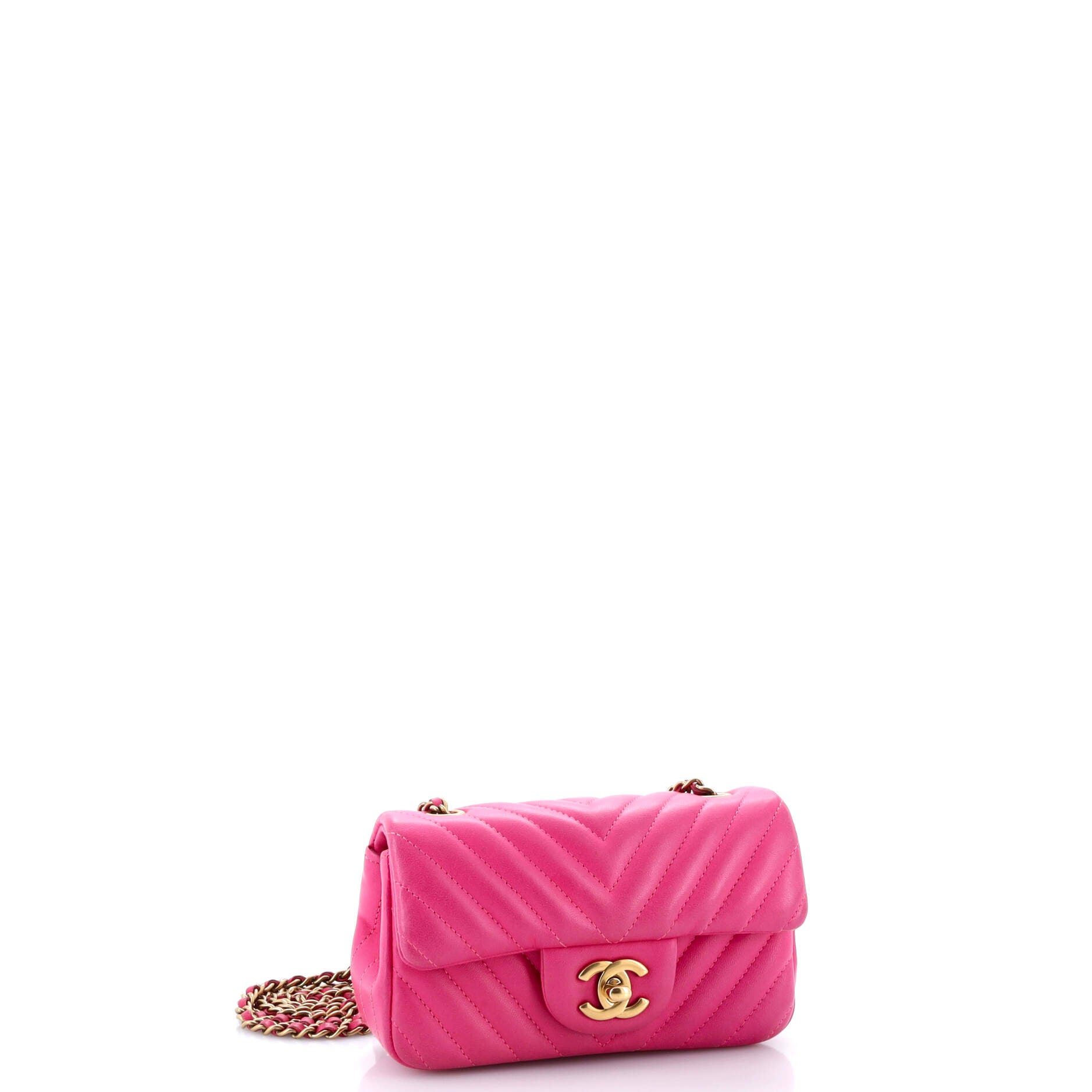 Chanel Classic Single Flap Bag Chevron Lambskin Extra Mini