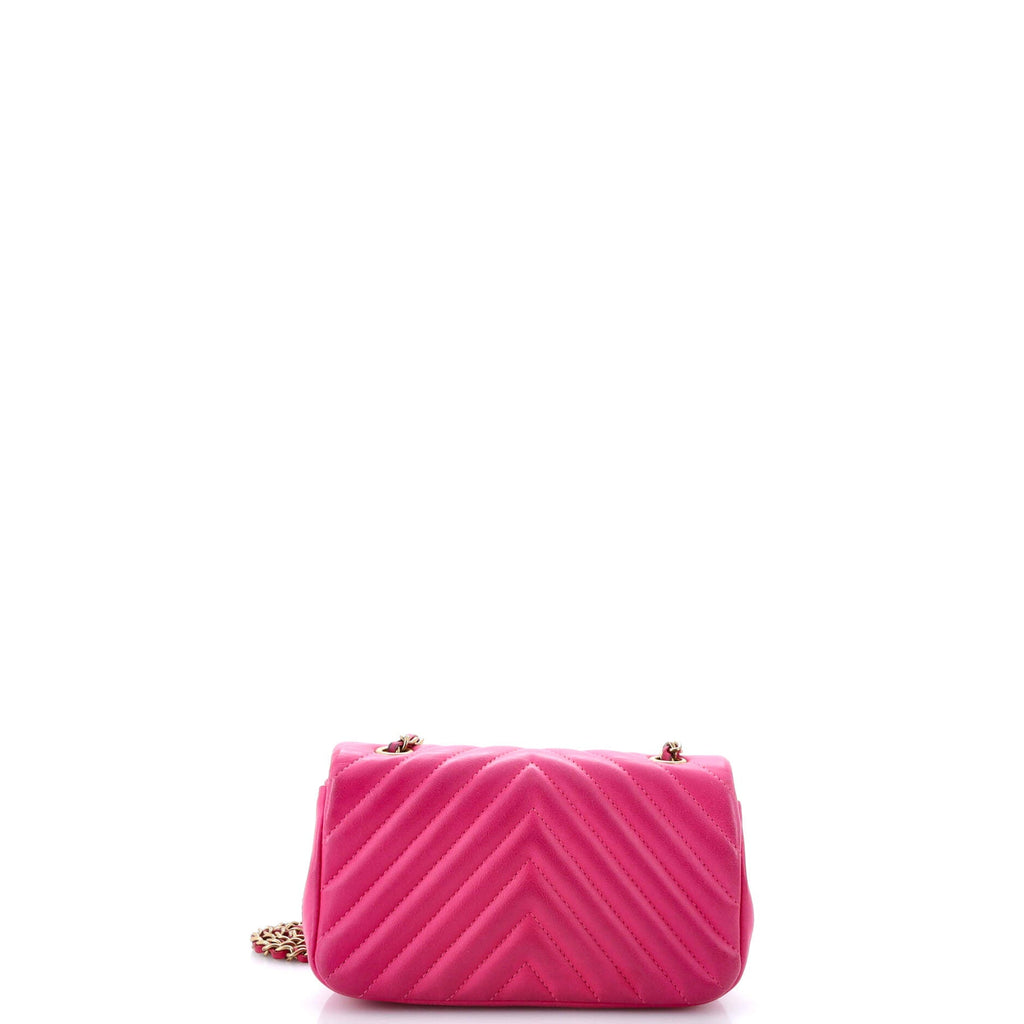 Chanel Classic Single Flap Bag Chevron Lambskin Extra Mini