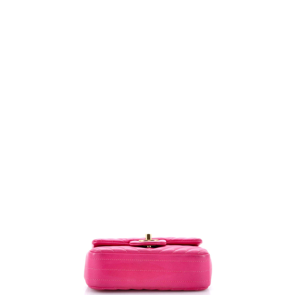 Chanel Classic Single Flap Bag Chevron Lambskin Extra Mini