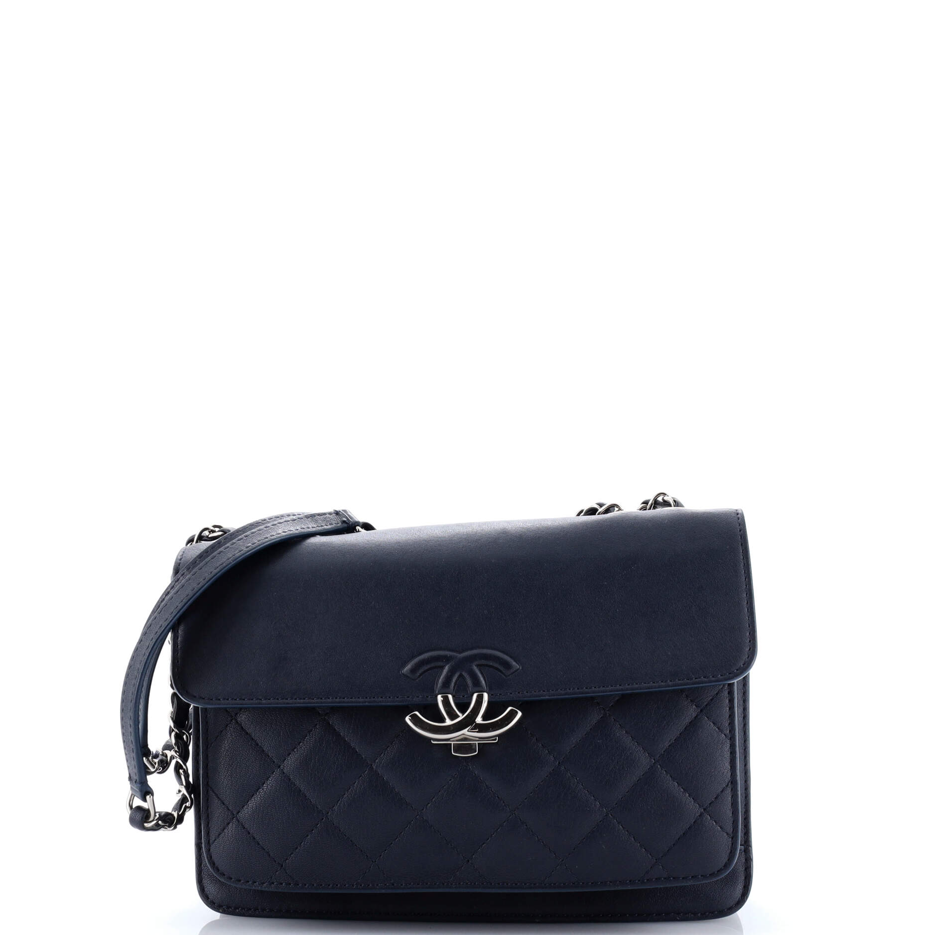 Chanel CC Box Flap Bag Quilted Calfskin Small