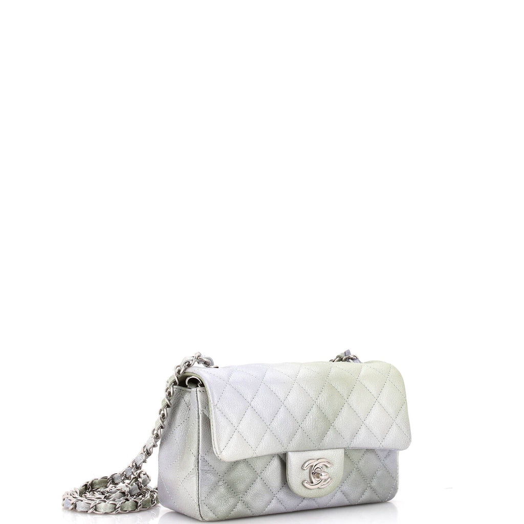 Chanel Classic Single Flap Bag Quilted Ombre Metallic Goatskin Mini