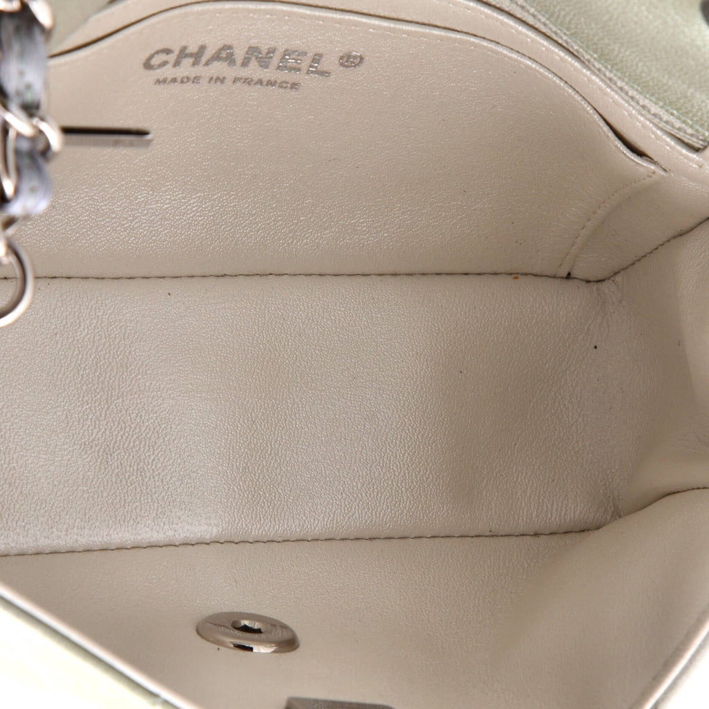 Chanel Classic Single Flap Bag Quilted Ombre Metallic Goatskin Mini