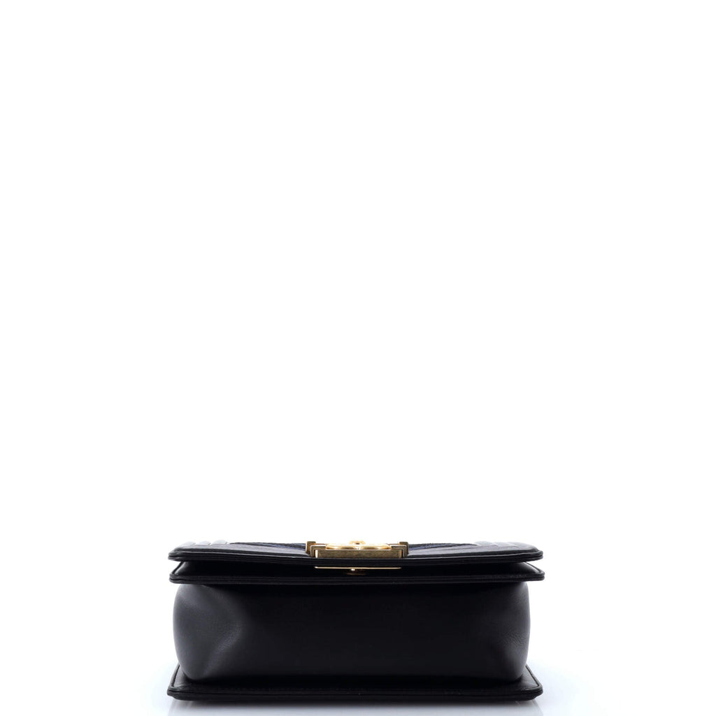 Chanel Boy Flap Bag Braided Chevron Calfskin and Lambskin Small
