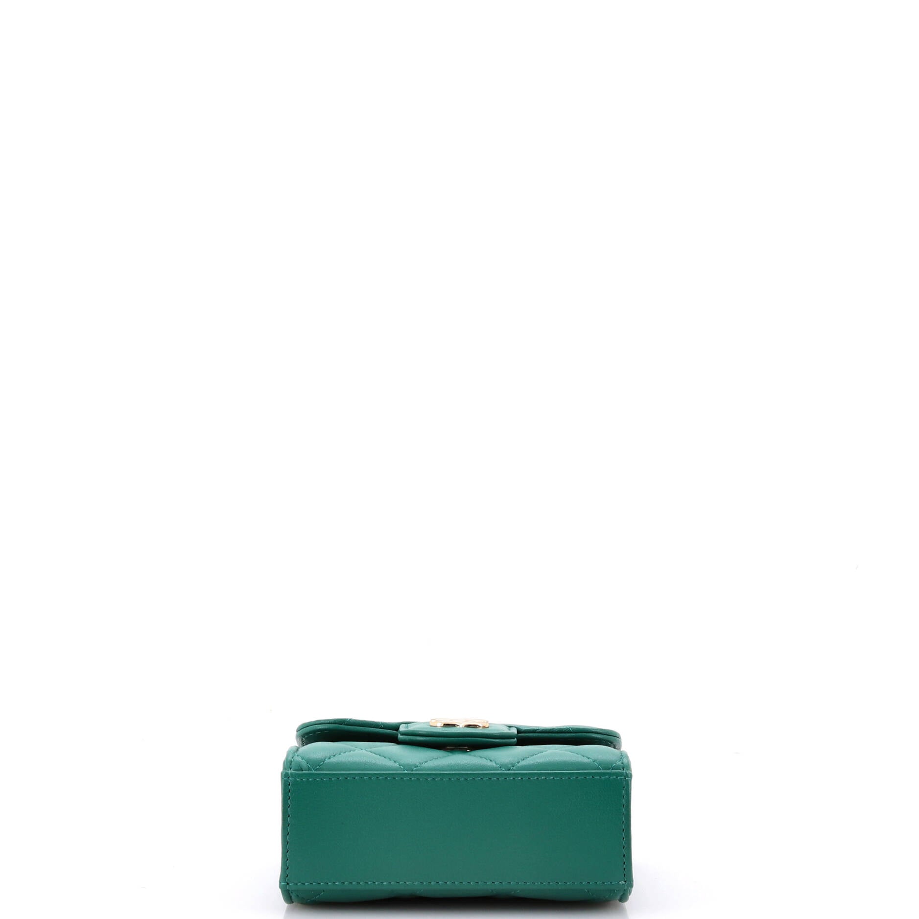 Chanel Square Classic Flap Top Handle Clutch with Chain Quilted Lambskin