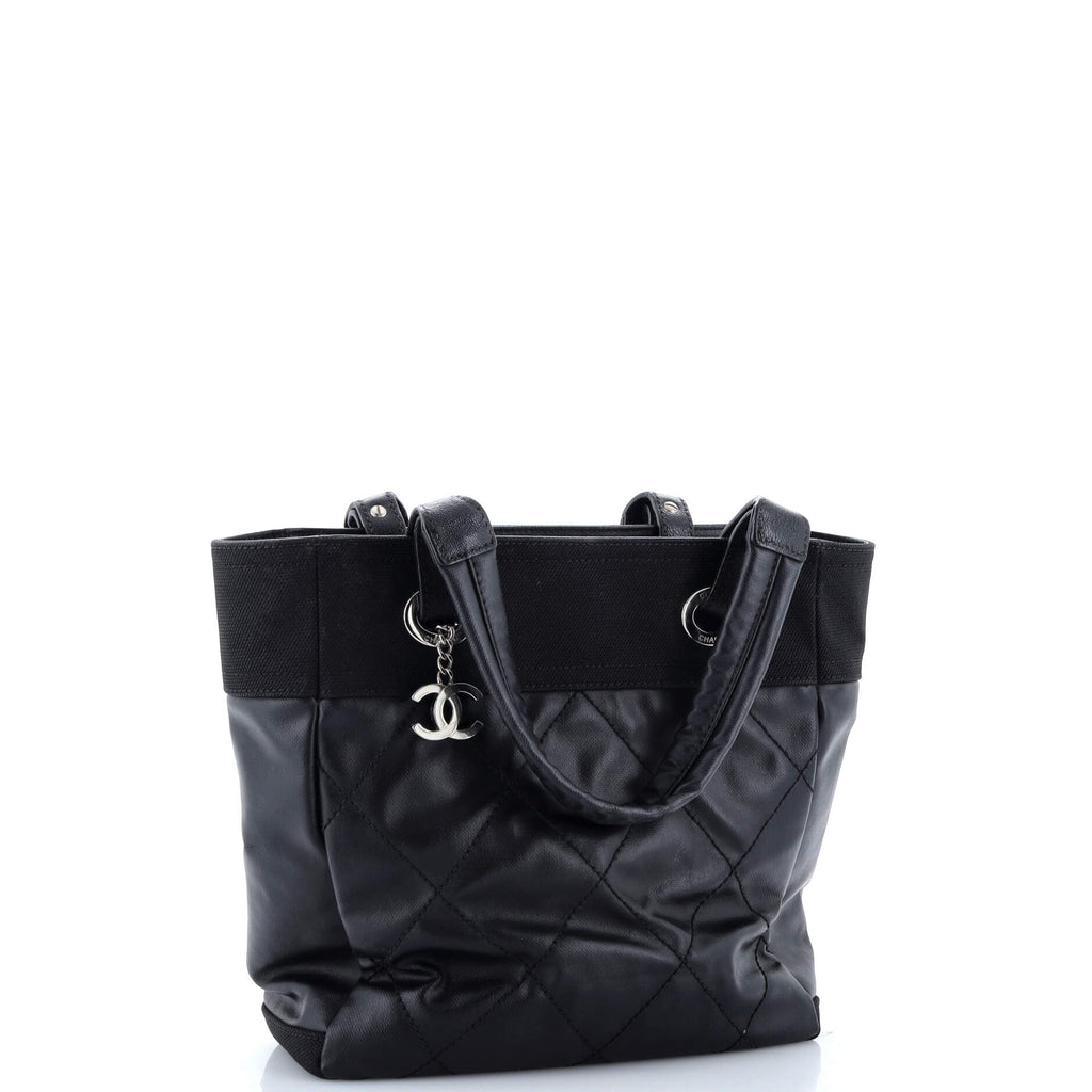 Chanel Biarritz Tote Quilted Coated Canvas Small