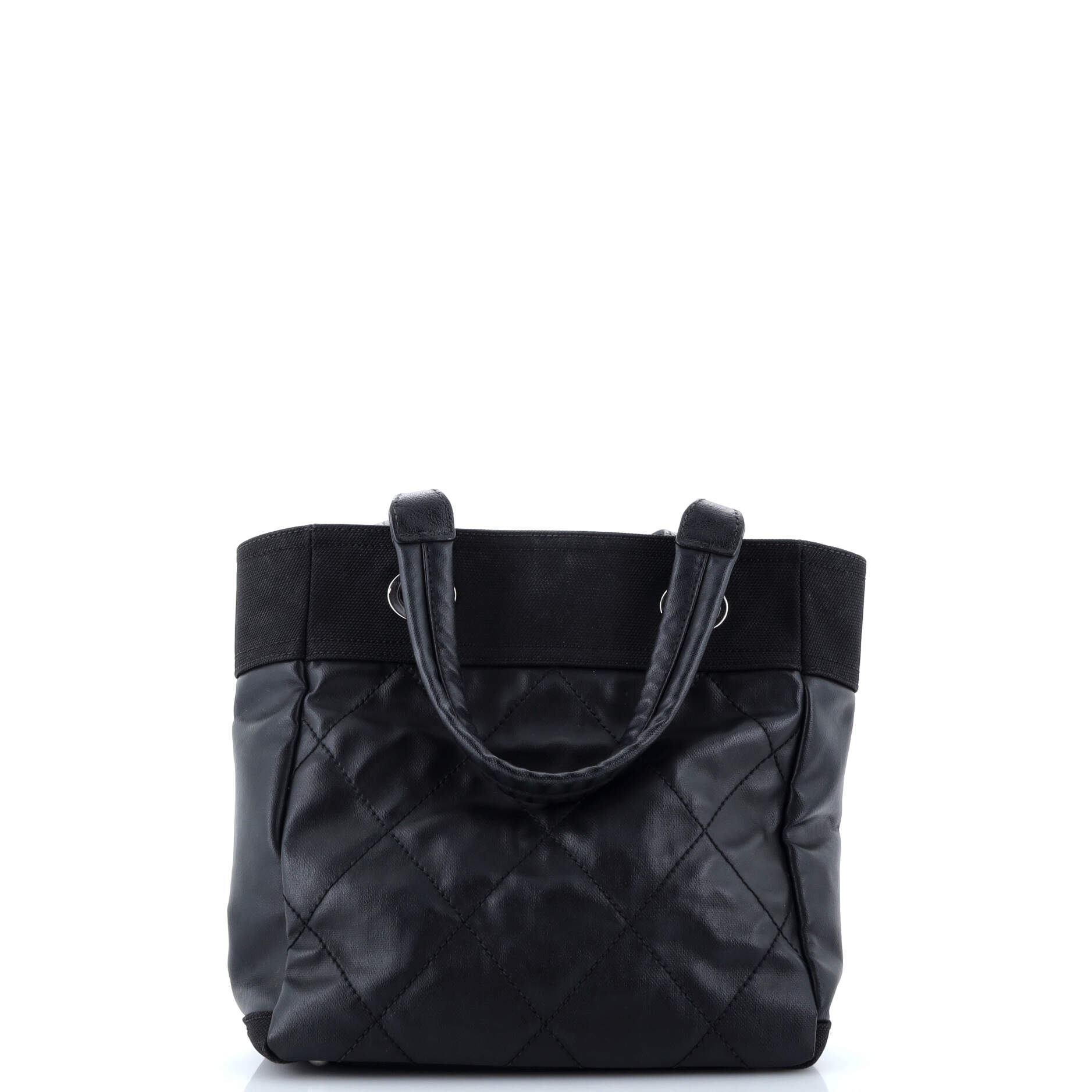 Chanel Biarritz Tote Quilted Coated Canvas Small